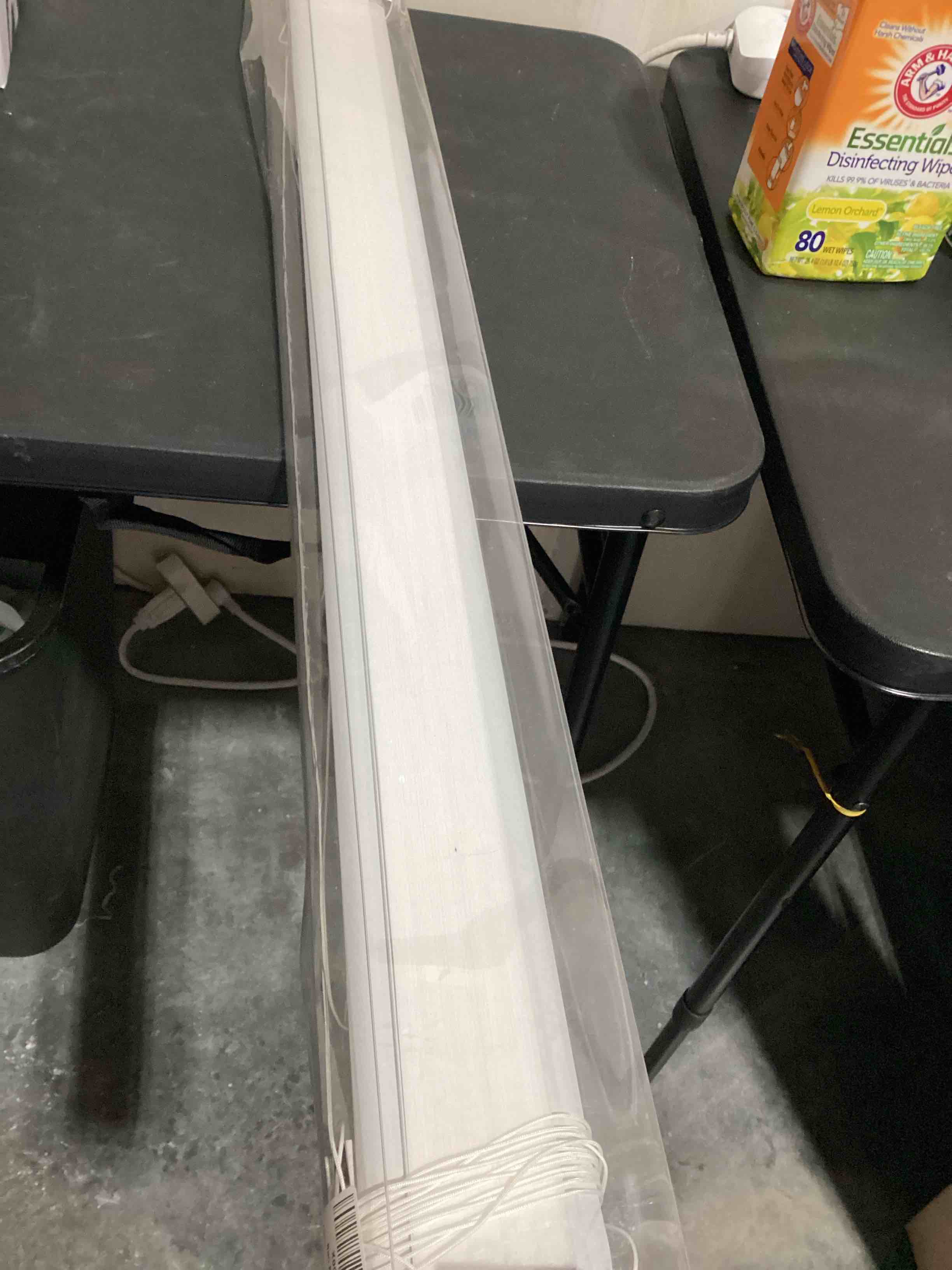Condition photo showing Good Condition for light filtering top down bottom up cellular shades,top down bottom up shades,top down bottom up blinds,up down blinds,top down shade,top down blinds,top bottom blinds,honeycomb blinds 01- light filtering- snow white 34"w x 60"h (metal clips)