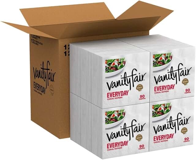 vanity fair everyday extra absorbent napkins 12 pack 80 count each 