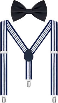 blue and white stripe children suspenders
