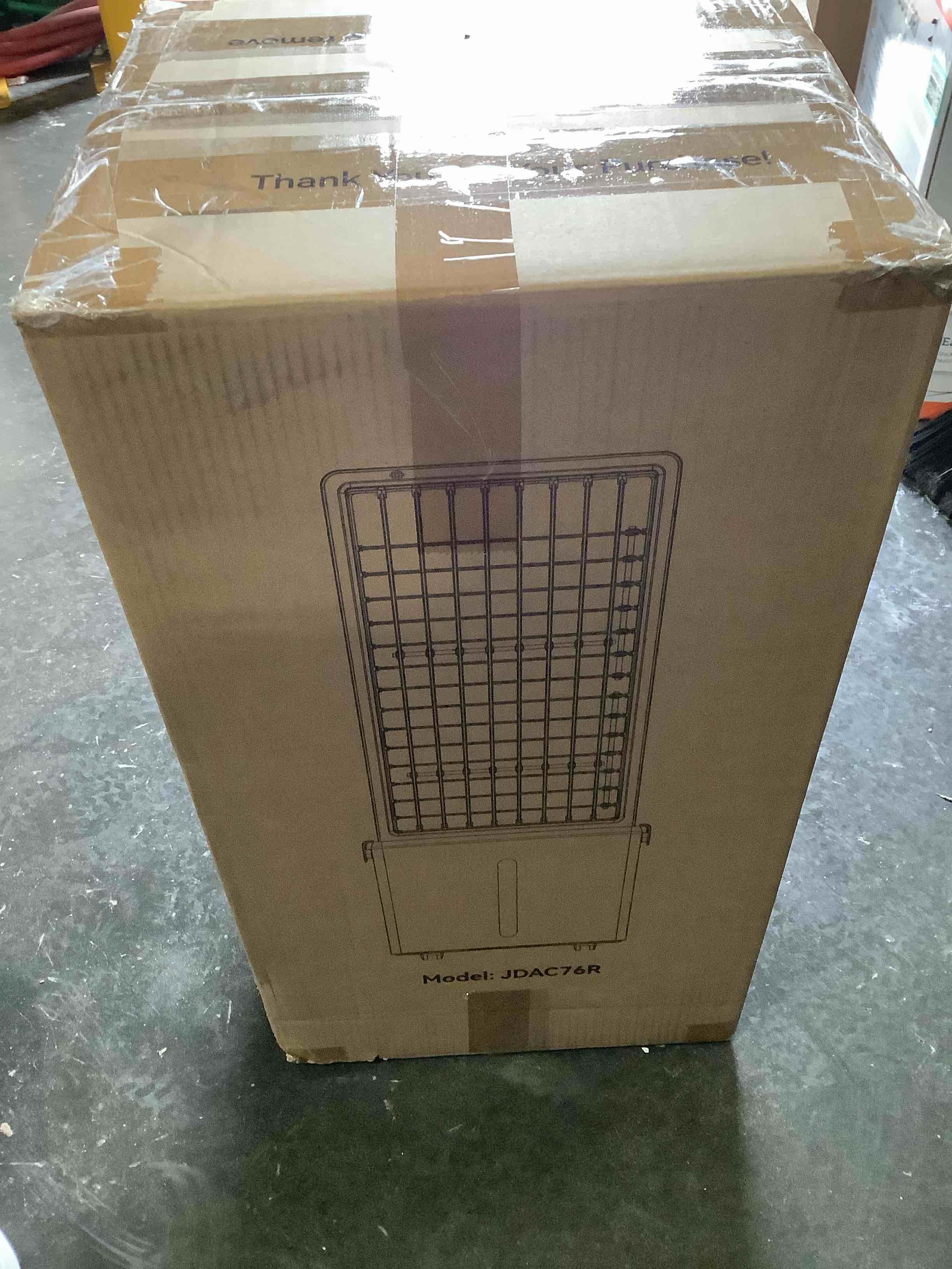 Condition photo showing Good Condition for 4-in-1 windowless air conditioner w/ 3.2-gal tank for 24h cooling, 4 wind speeds & 4 modes, waterless alert system, led touch screen & remote, 12h timer, swamp cooler air conditioner for room charcoal