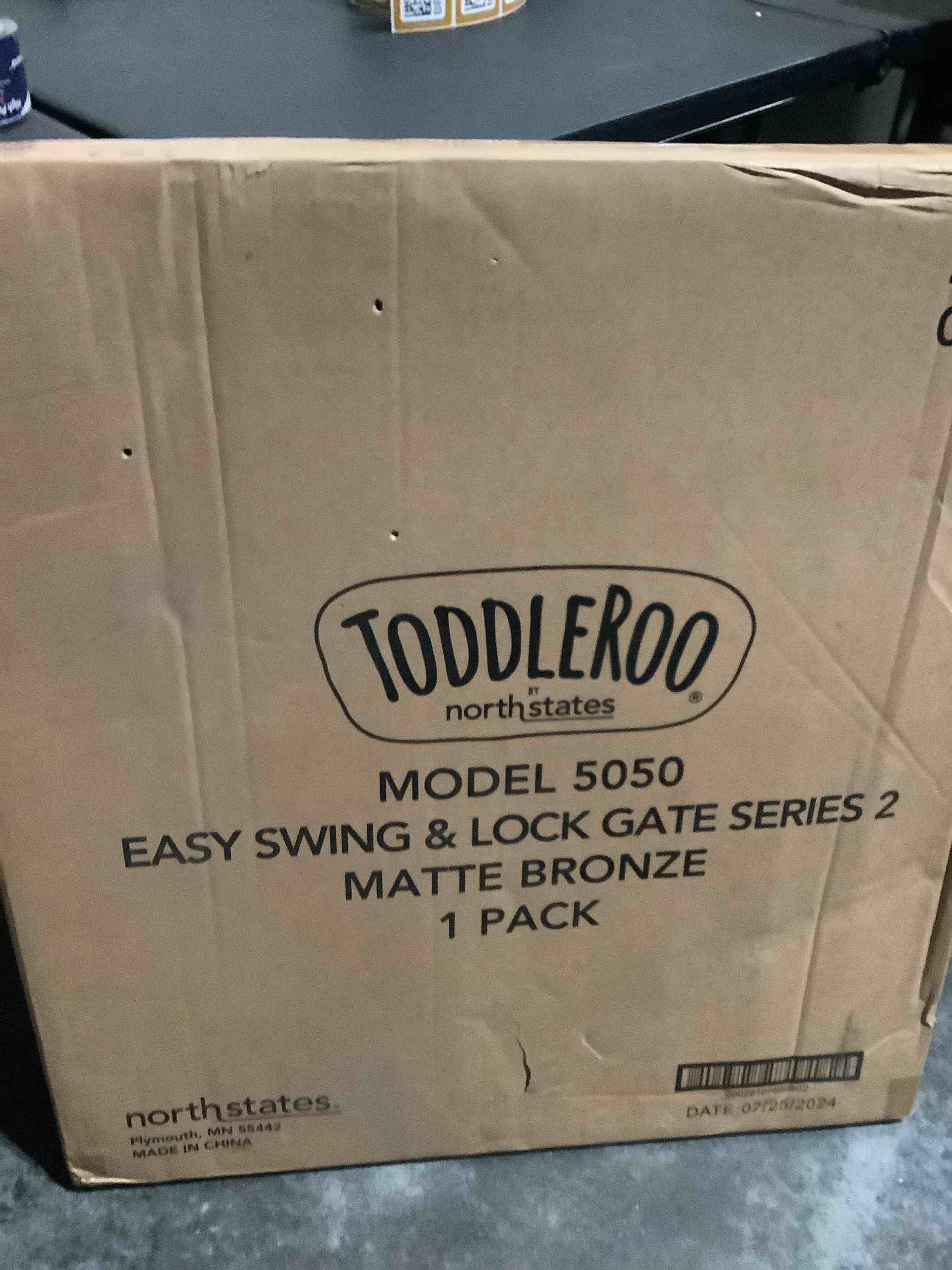 Condition photo showing Good Condition for toddleroo by north states - easy swing & lock baby gate series 2: metal safety for stairs & doorways - adjustable 28.68 to 47.85 inches wide - 31 inches tall - matte bronze