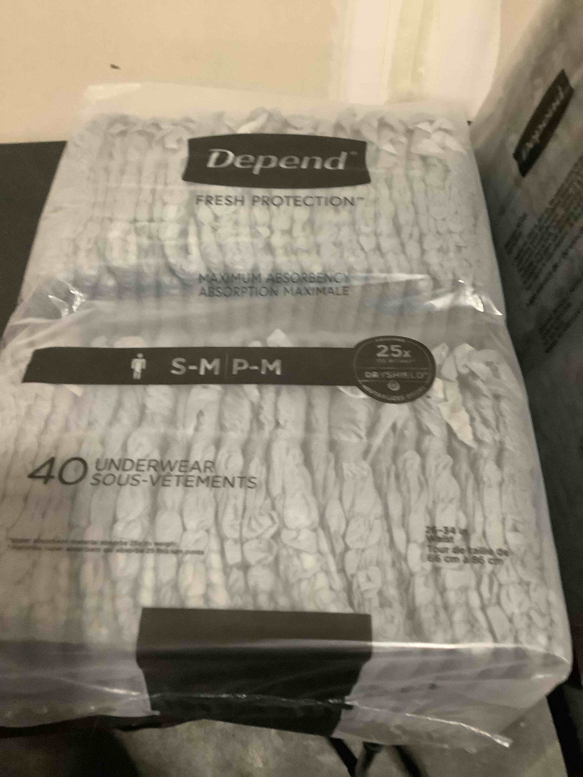 Condition photo showing Brand New for depend fresh protection adult incontinence disposable underwear for men - maximum absorbency - s/m - gray - 80ct
