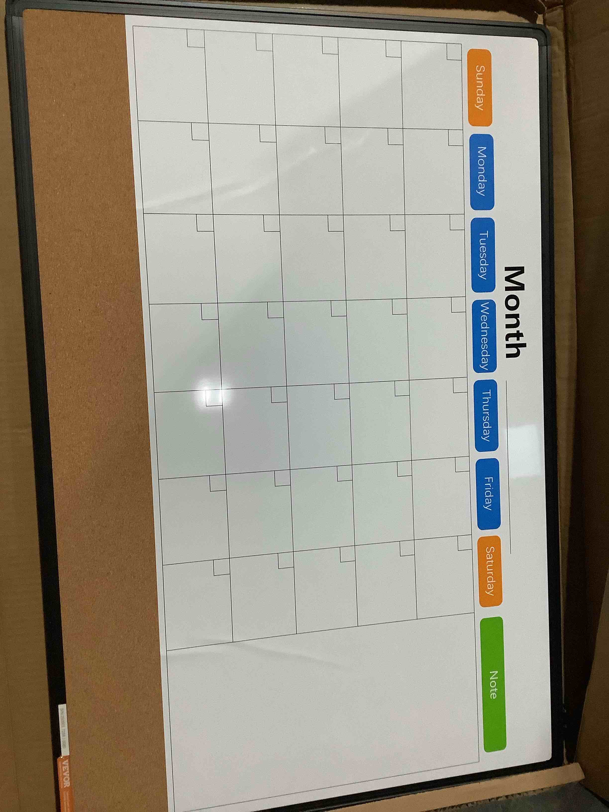 Condition photo showing Good Condition for vevor 36"x 24" monthly calendar whiteboard & cork board combo with aluminum frame – 2-in-1 magnetic dry erase bulletin board for wall mount – ideal for school, home, office