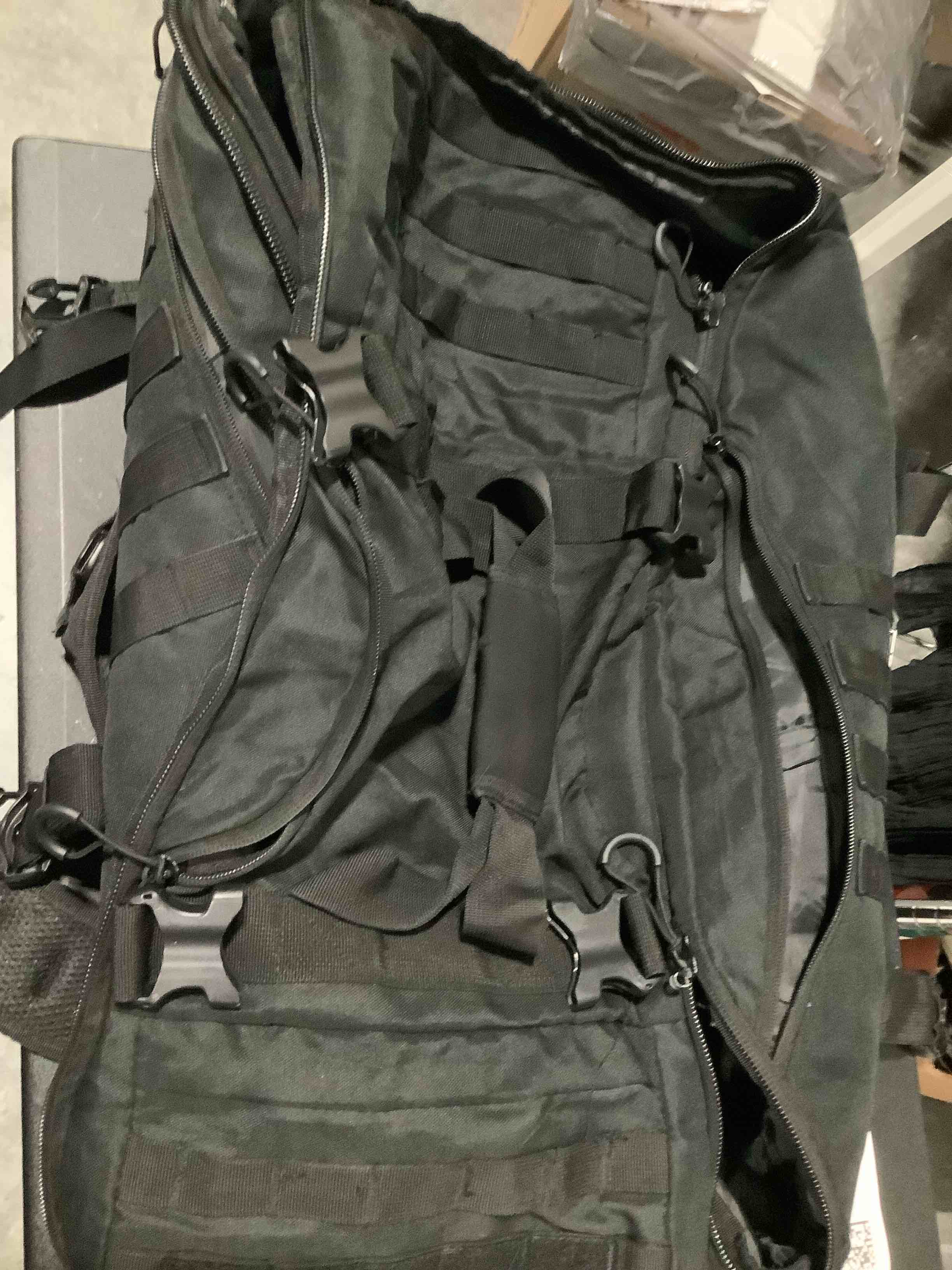 Condition photo showing Good Condition for hannibal tactical 65l large duffle bag, 3-in-1 tactical backpack molle pack for sports, gym, outdoor, black