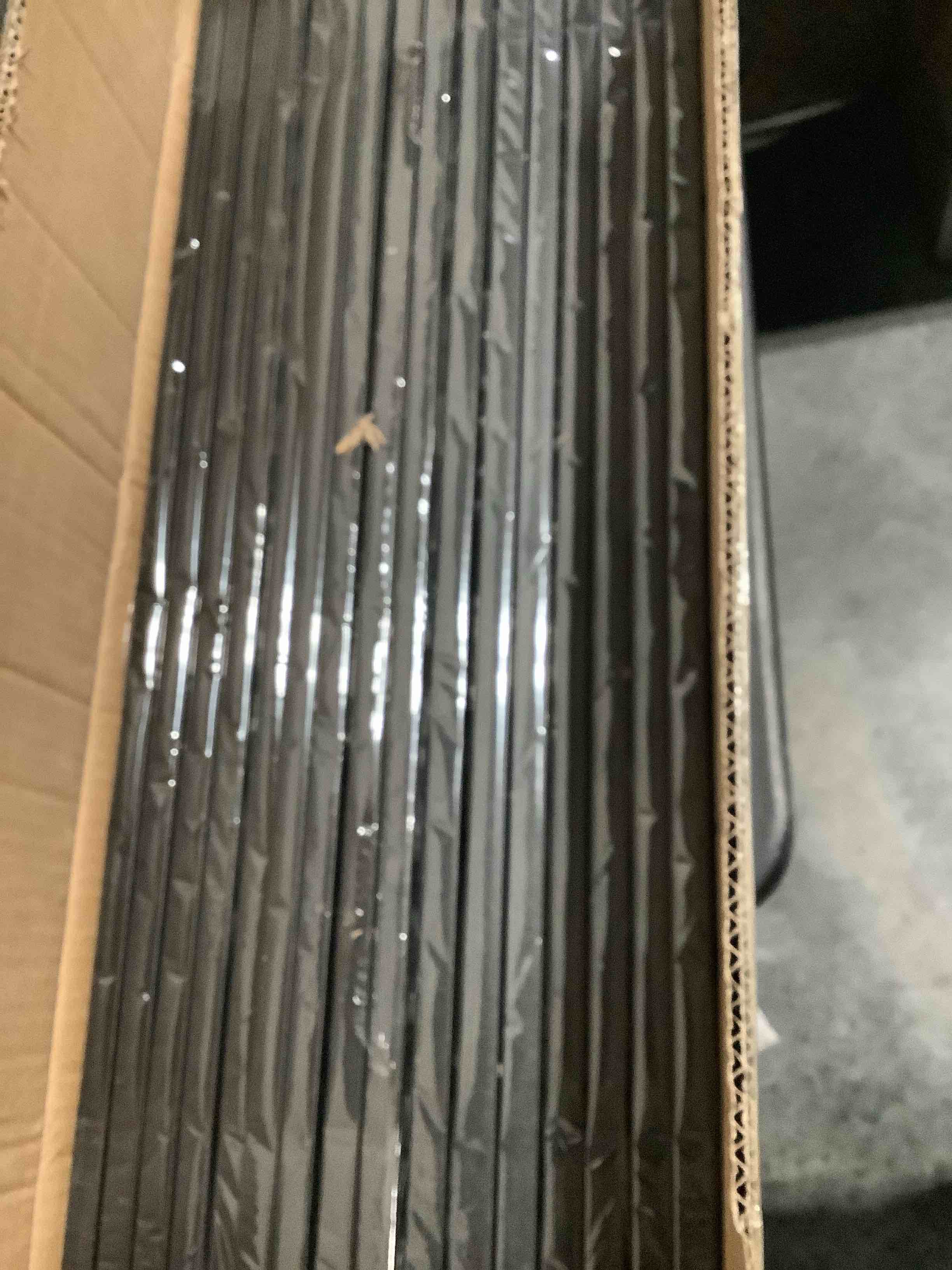 Condition photo showing New/Like New for hziu 50 pack deck balusters 26 inch rectangle deck railing balusters with end caps & screws, outdoor face mount metal spindles for porch stair 26 inch black-rectangle 50