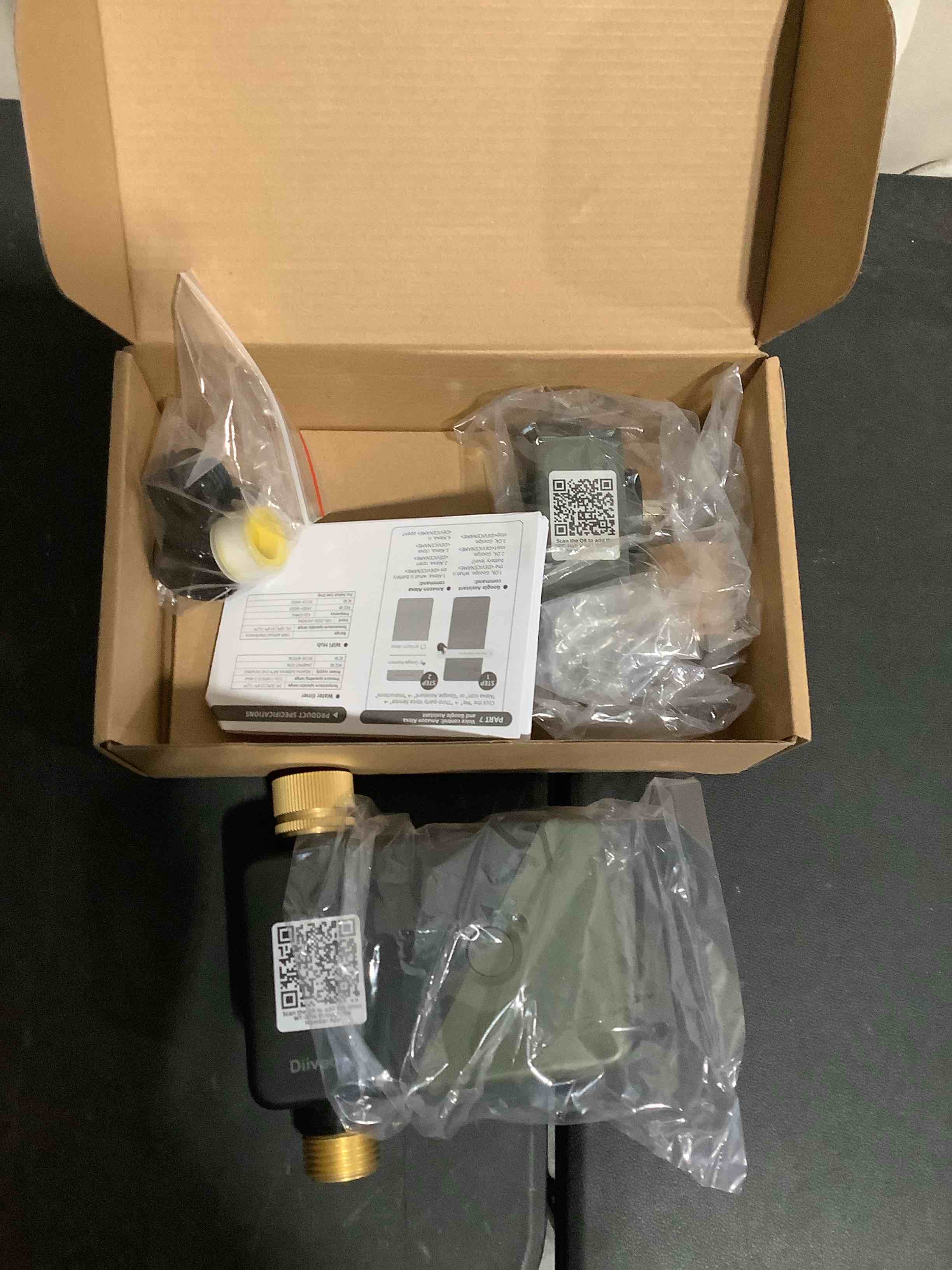 Condition photo showing New/Like New for diivoo brass wifi water timer, smart hose sprinkler timer compatible with alexa/google assistant, 6 irrigation plans, rain delay & mist mode for garden lawns (2.4ghz only)
