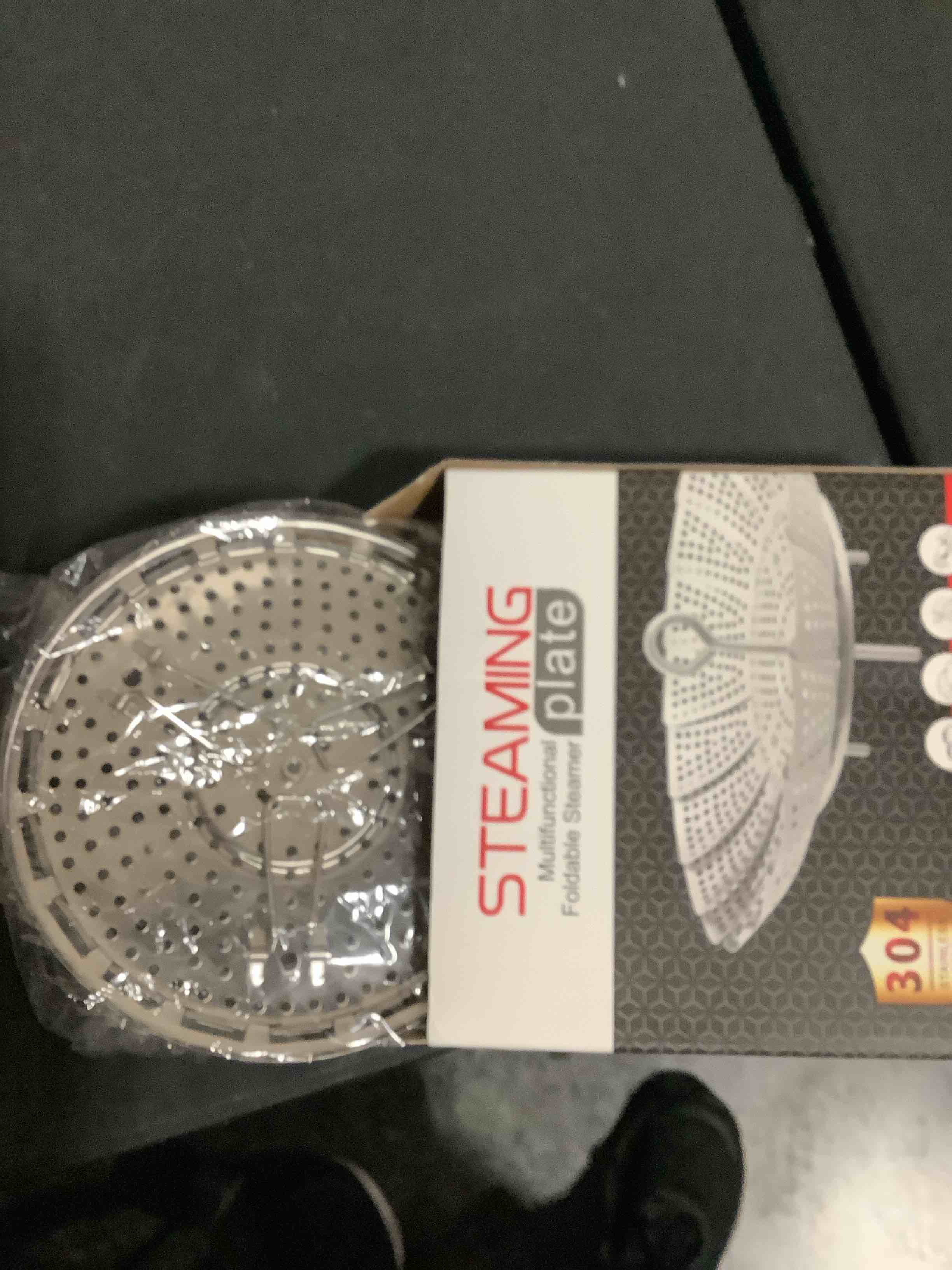 Condition photo showing New/Like New for vegetable steamer basket, premium stainless steel veggie steamer basket - folding expandable steamers to fits various size pot (extra large (6.5" to 11")) extra large ( 6.5" to 11")