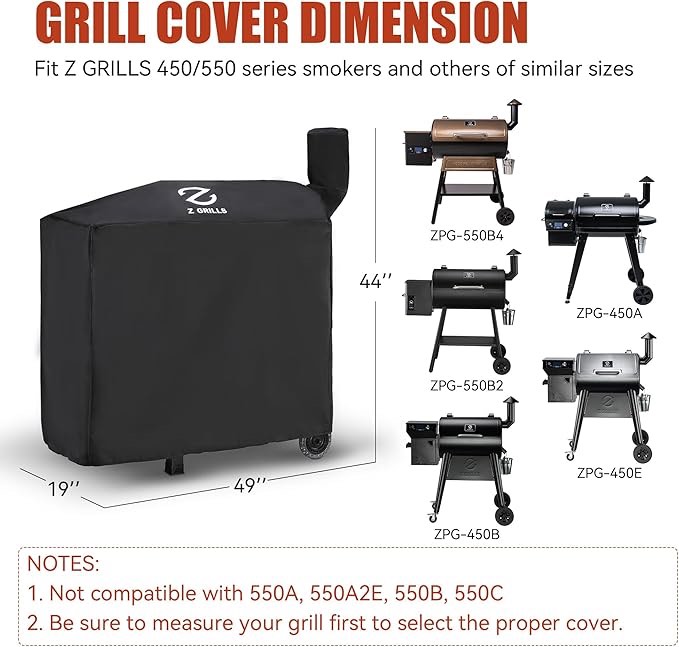 Condition photo showing Good Condition for z grills pellet grill cover 49 inch | official genuine | upgraded 600d polyester, heavy duty, waterproof, weather resistant grill cover for 450 series, 550b2, 550b4 smoker (exl. 550a, 550b, 550c)