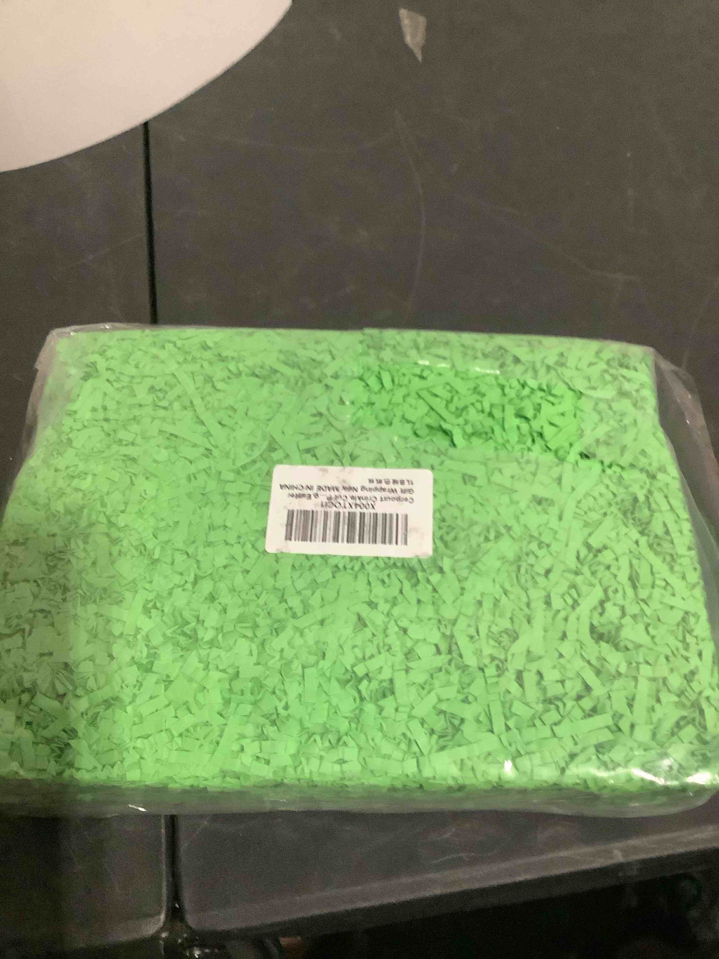 Condition photo showing New/Like New for crinkle cut paper shred filler,1 lb green shredded paper for gift boxes bags basket filler decoration,grass cushion paper streamer stuffing for christmas,thanksgiving,easter gift wrapping