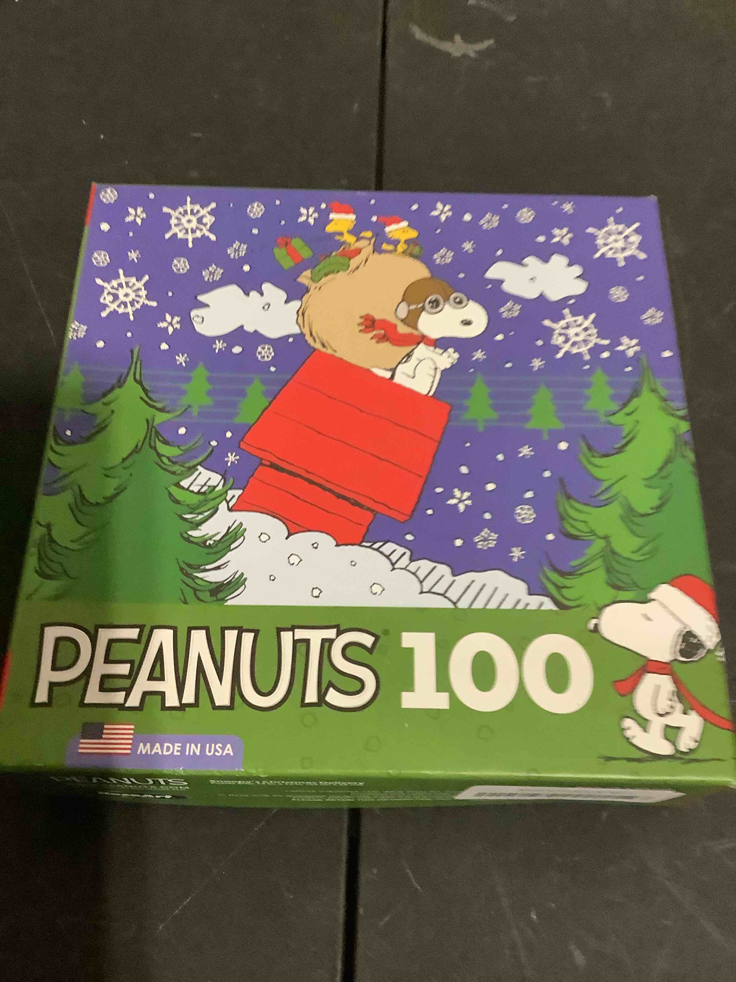 Condition photo showing New/Like New for peanuts - snoopy's christmas delivery - 100 piece jigsaw puzzle for kids and adults