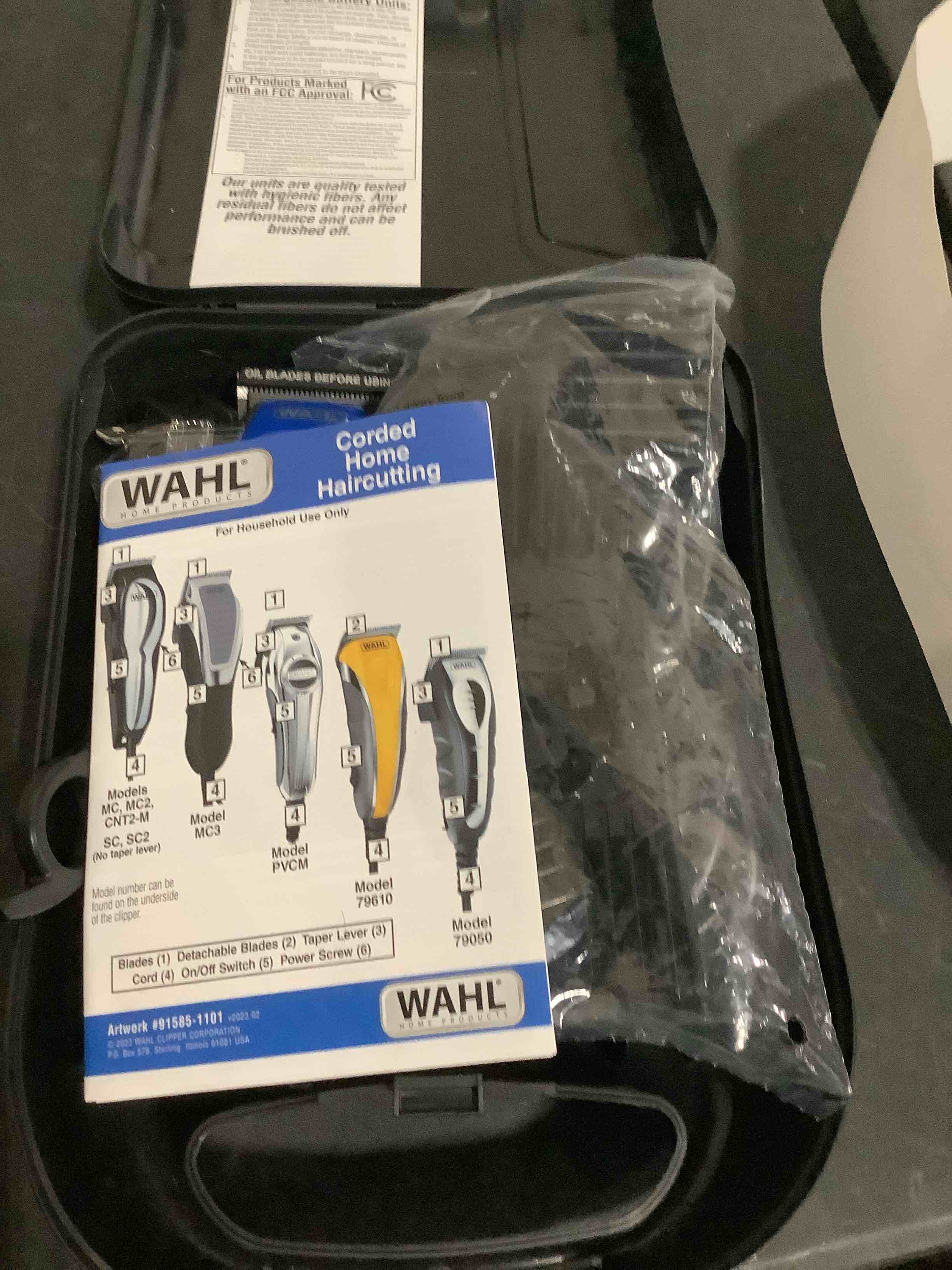 Condition photo showing New/Like New for (product is similar) wahl usa self cut compact corded clipper personal haircutting kit with adjustable taper lever, and 12 hair clipper guards for clipping, trimming & personal grooming