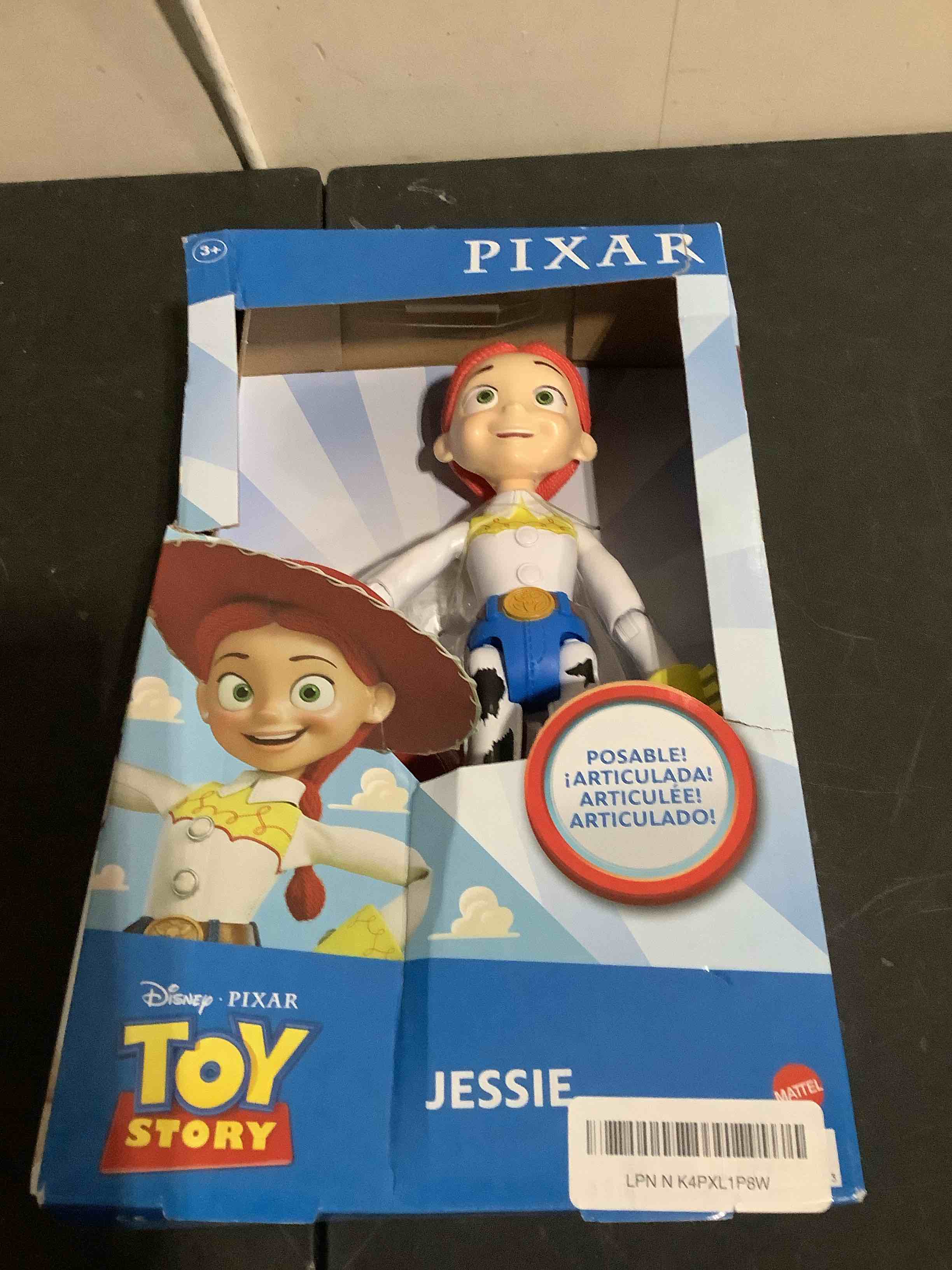Condition photo showing New/Like New for pixar disney jessie large action figure 12 in, highly posable with authentic detail, toy story movie collectable cowgirl, ages 3 years & up