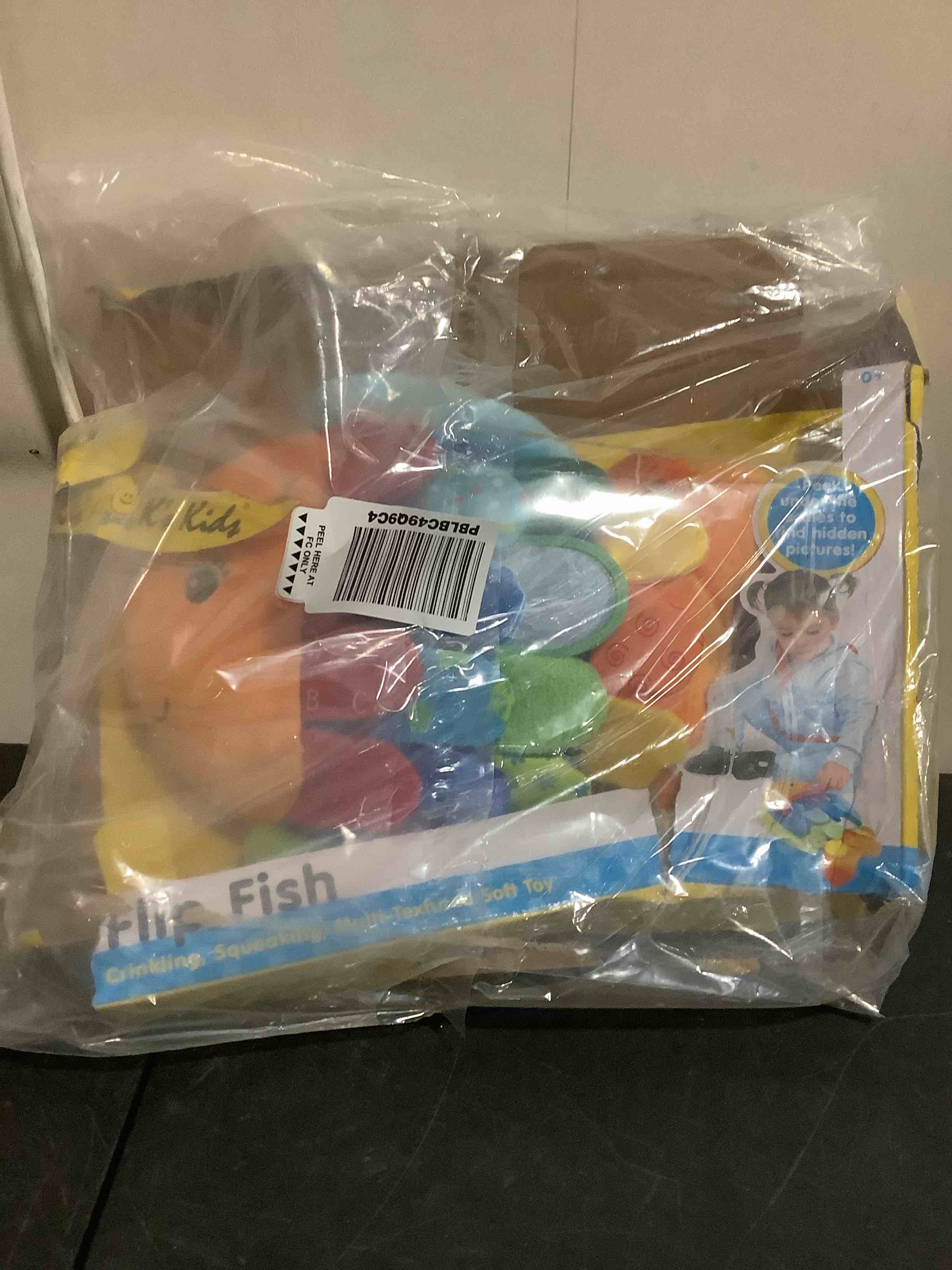 Condition photo showing New/Like New for melissa & doug k’s kids, flip fish stuffed animal, soft baby book, multi-textured squeaking & crinkling infant sensory toys for babies with baby mirror, tummy time toys for infants ages 0–9 months