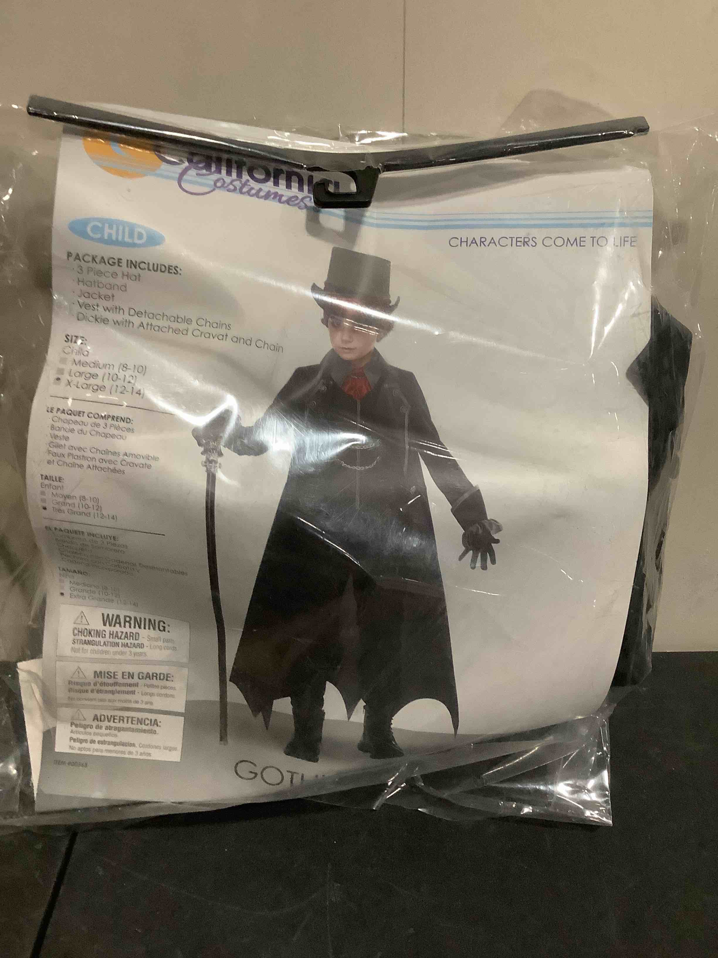 Condition photo showing New/Like New for california costumes gothic vampire child costume, x-large