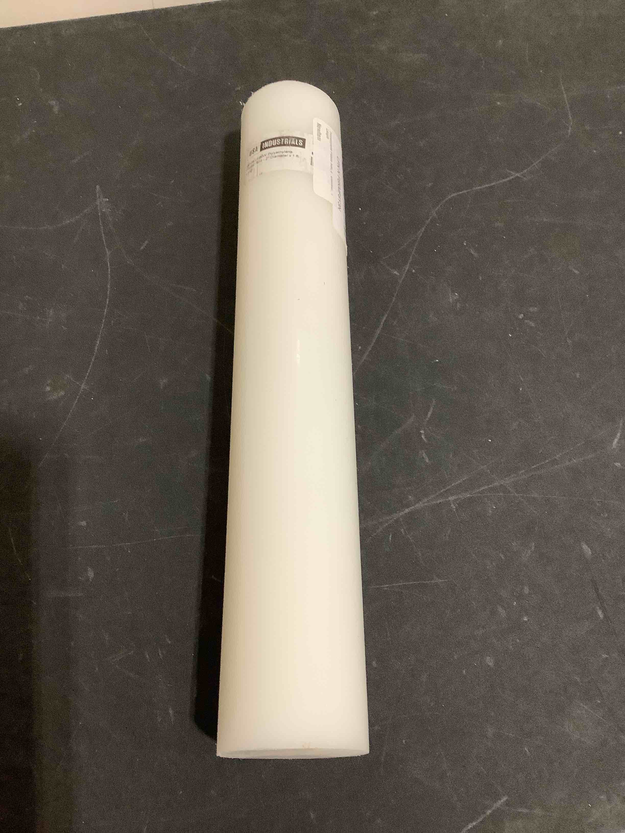 Condition photo showing Good Condition for usa sealing bulk-pr-uhmw-103 uhmw polyethylene plastic rod, 2" diameter, 1' length