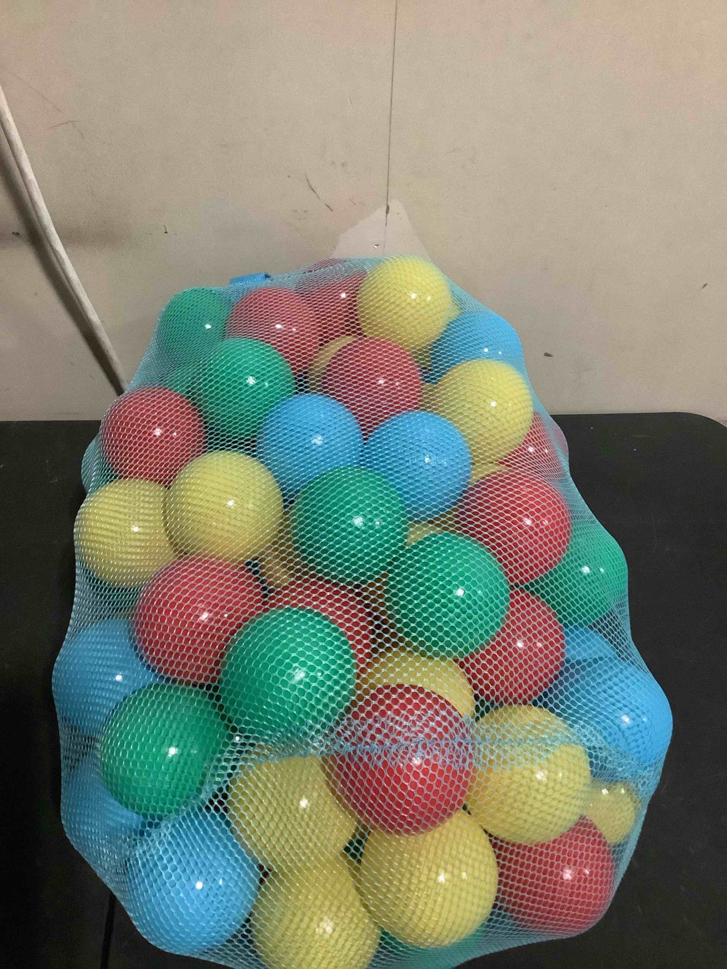 Condition photo showing New/Like New for vivavolt 2.2 inch crush-proof plastic ball pit play balls for kids | bpa & phthalate free non-toxic balls for playpens, tunnels, indoor outdoor toddler play & holiday party decor.