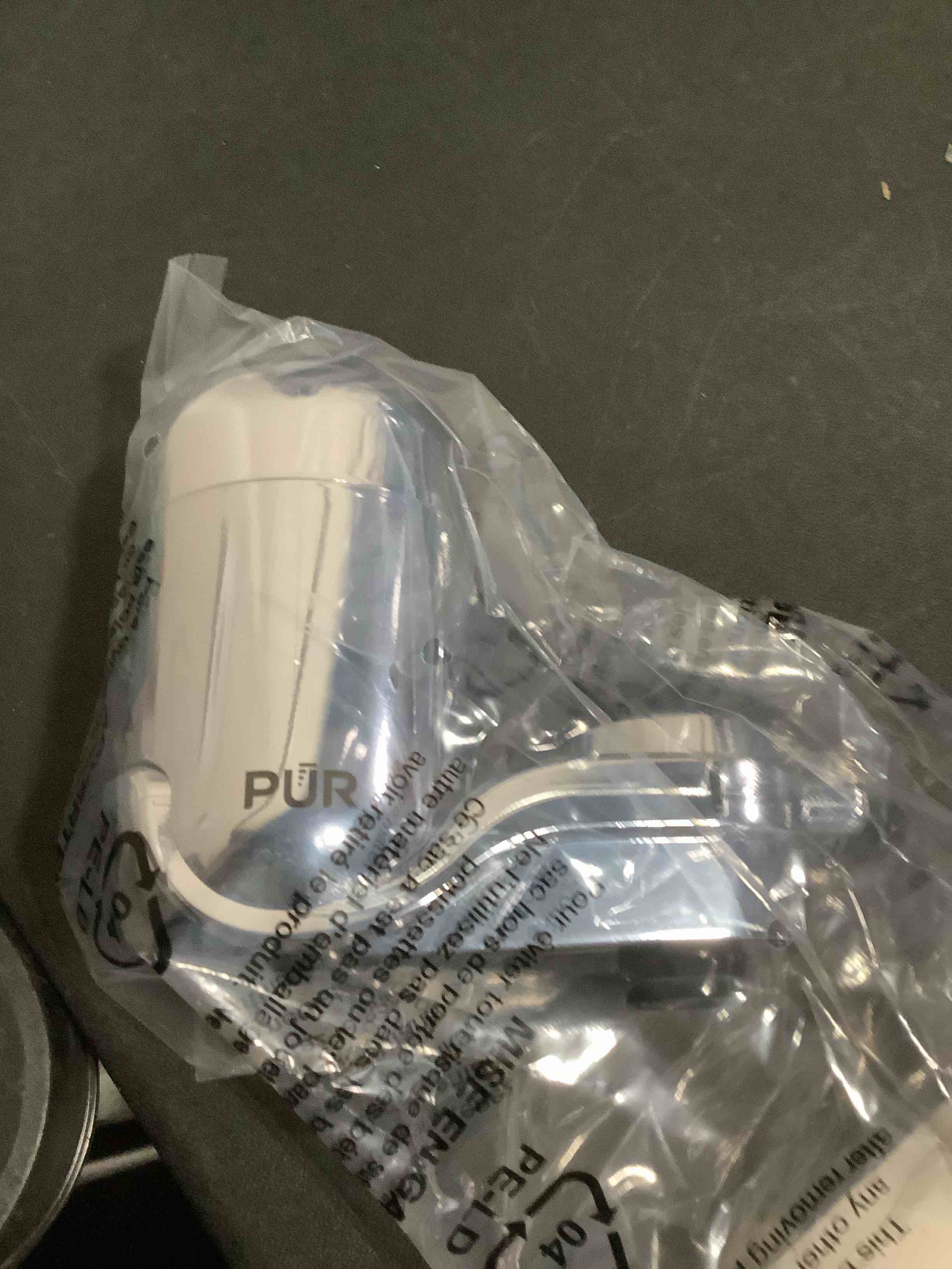 Condition photo showing New/Like New for product is similar pur plus vertical faucet-mount water filtration system, lead-reducing filter, easy installation, 100-gallon capacity, compatible with external aerators, grey pur plus faucet grey