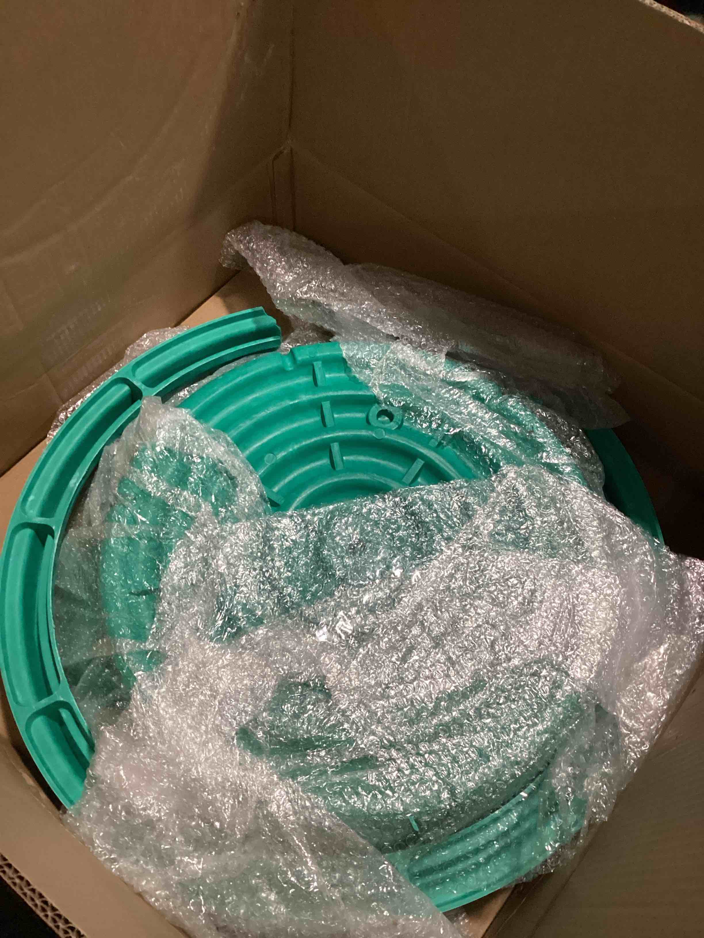 Condition photo showing As Is for 24 inch round septic tank lid green covers decorative recessed round septic tank lid with base hidden sewage basin cover planting grass pot well with hole for lawn yard park drainage