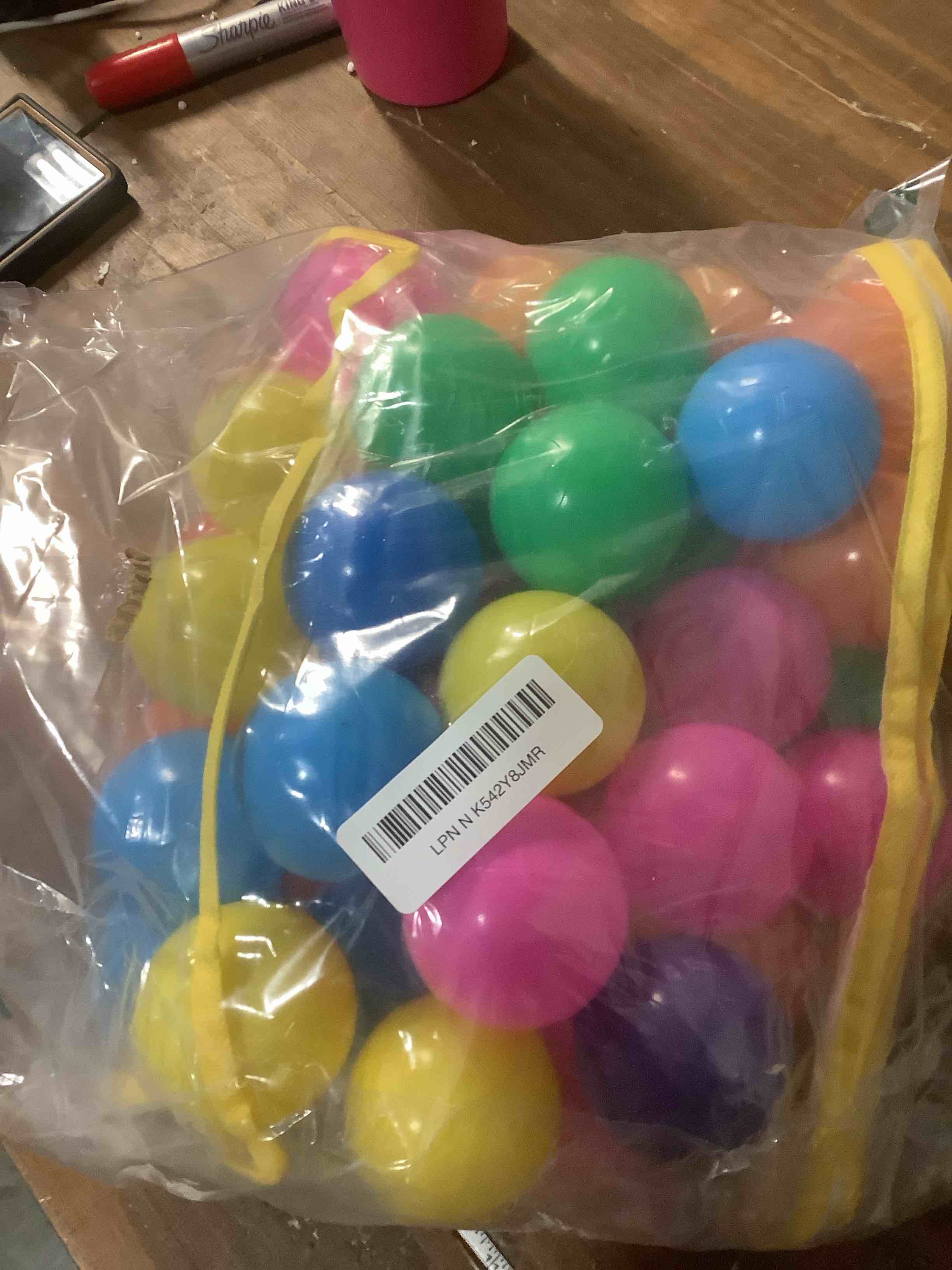Condition photo showing Good Condition for Ball Pit Balls Phthalate Free BPA Free Crush Proof Plastic - 7 Bright Colors in Reusable Play Toys for Kids with Storage Bag 50 balls, 7 colors