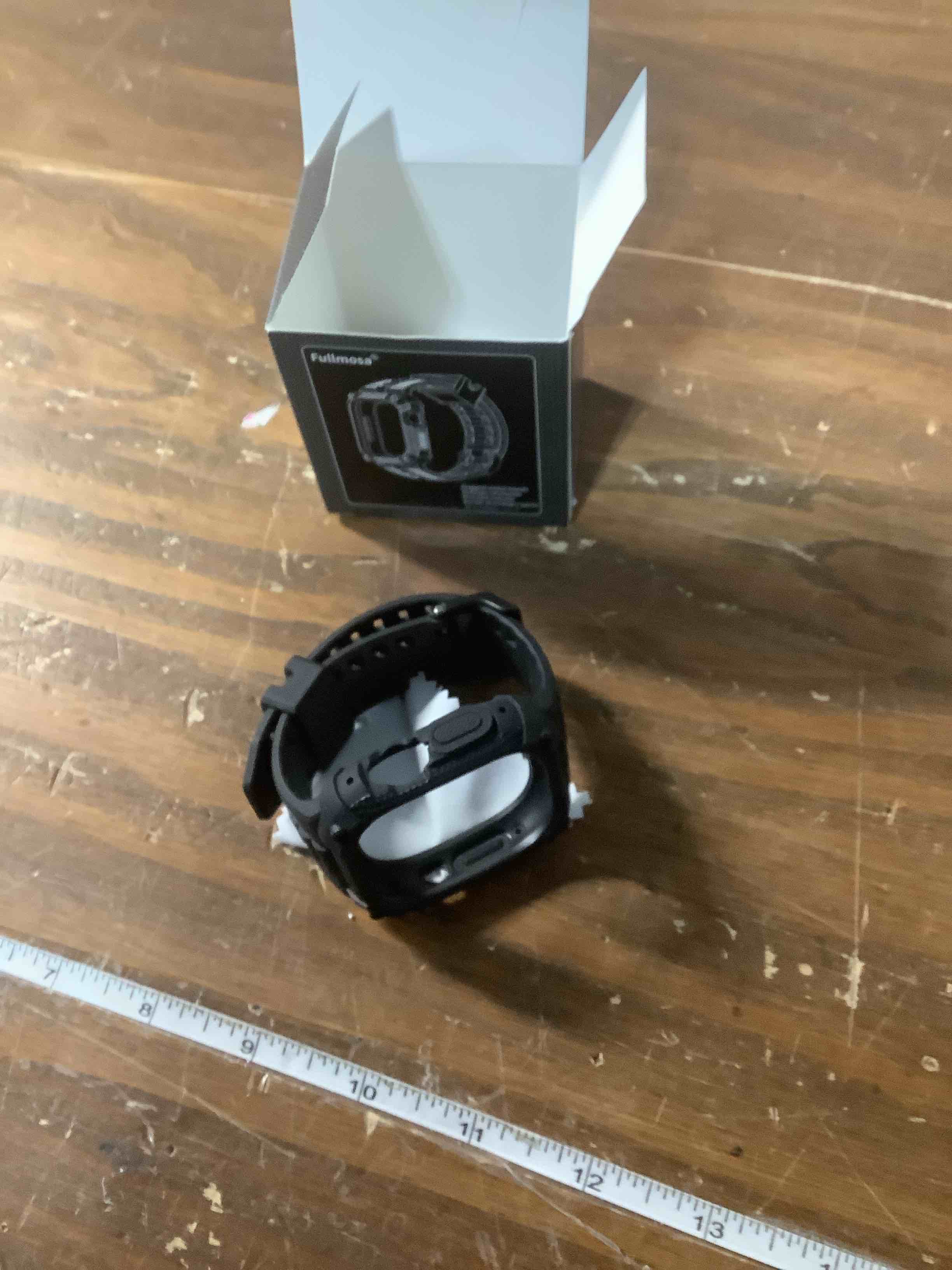Condition photo showing Good Condition for Fullmosa Compatible with Apple Watch Bands 49mm Ultra3/2/1, Rugged Apple Watch Strap Ultra with Military Grade Shockproof Bumper Case & Screen Protector for Men Women, Black 49mm(Ultra3/2/1) Black