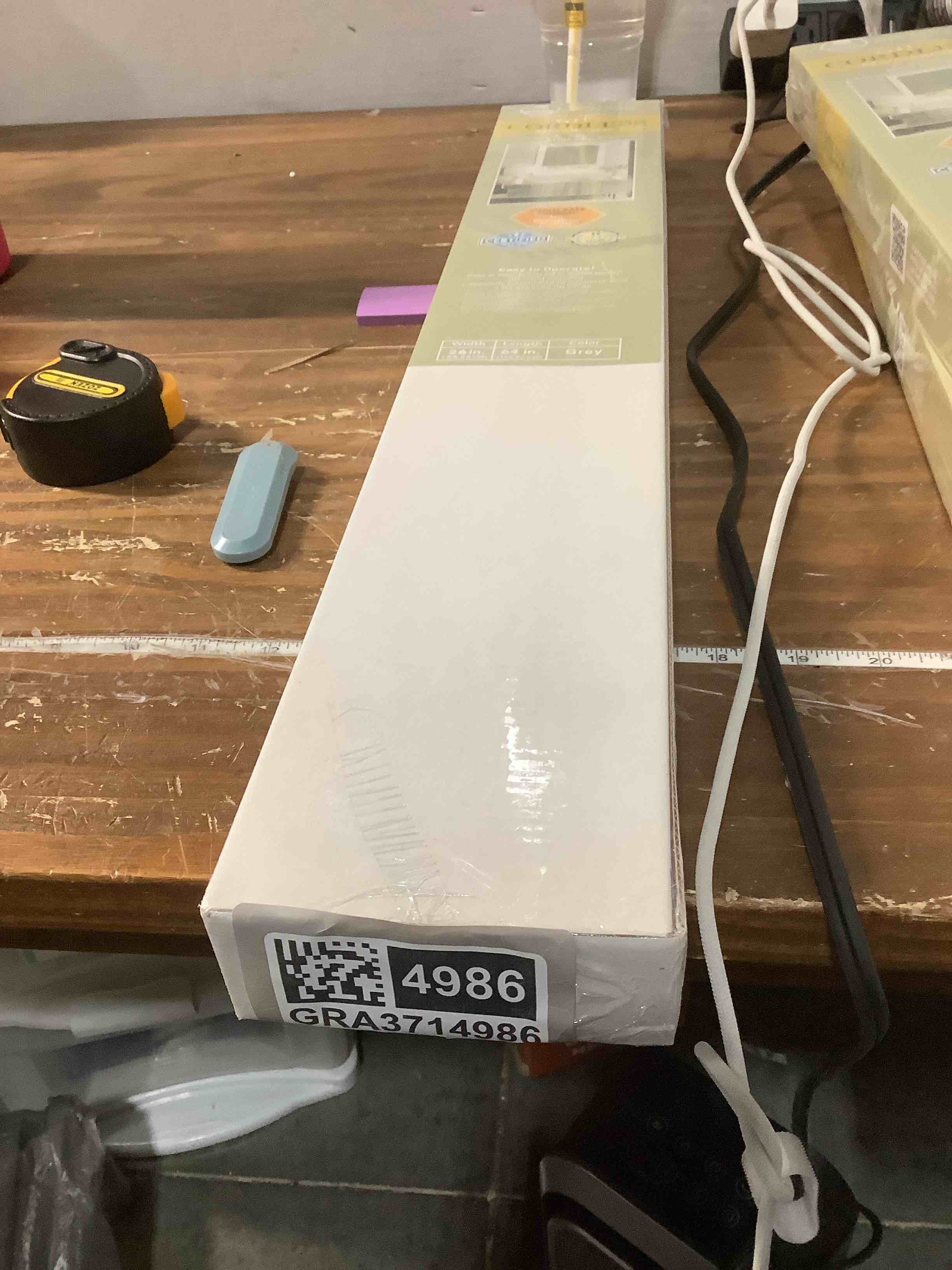 Condition photo showing New/Like New for Achim GII Morningstar 1 Cordless PVC Mini Blinds  Gray  26  x 26