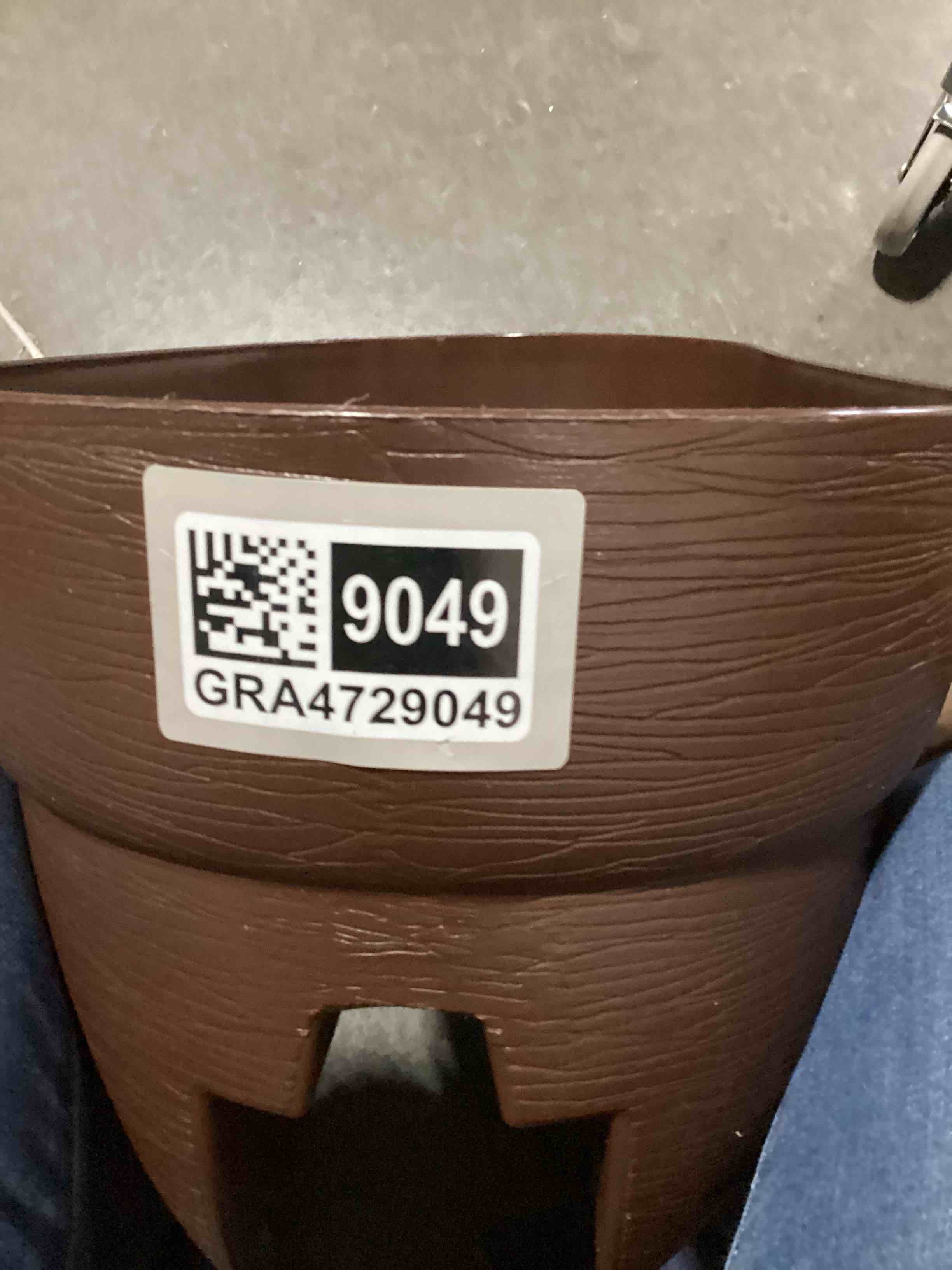 Condition photo showing Good Condition for emsco group bloomers railing planter with drainage holes – 24" weatherproof resin planter – brown, plastic brown 24.3 × 10.5 × 9.5 inches