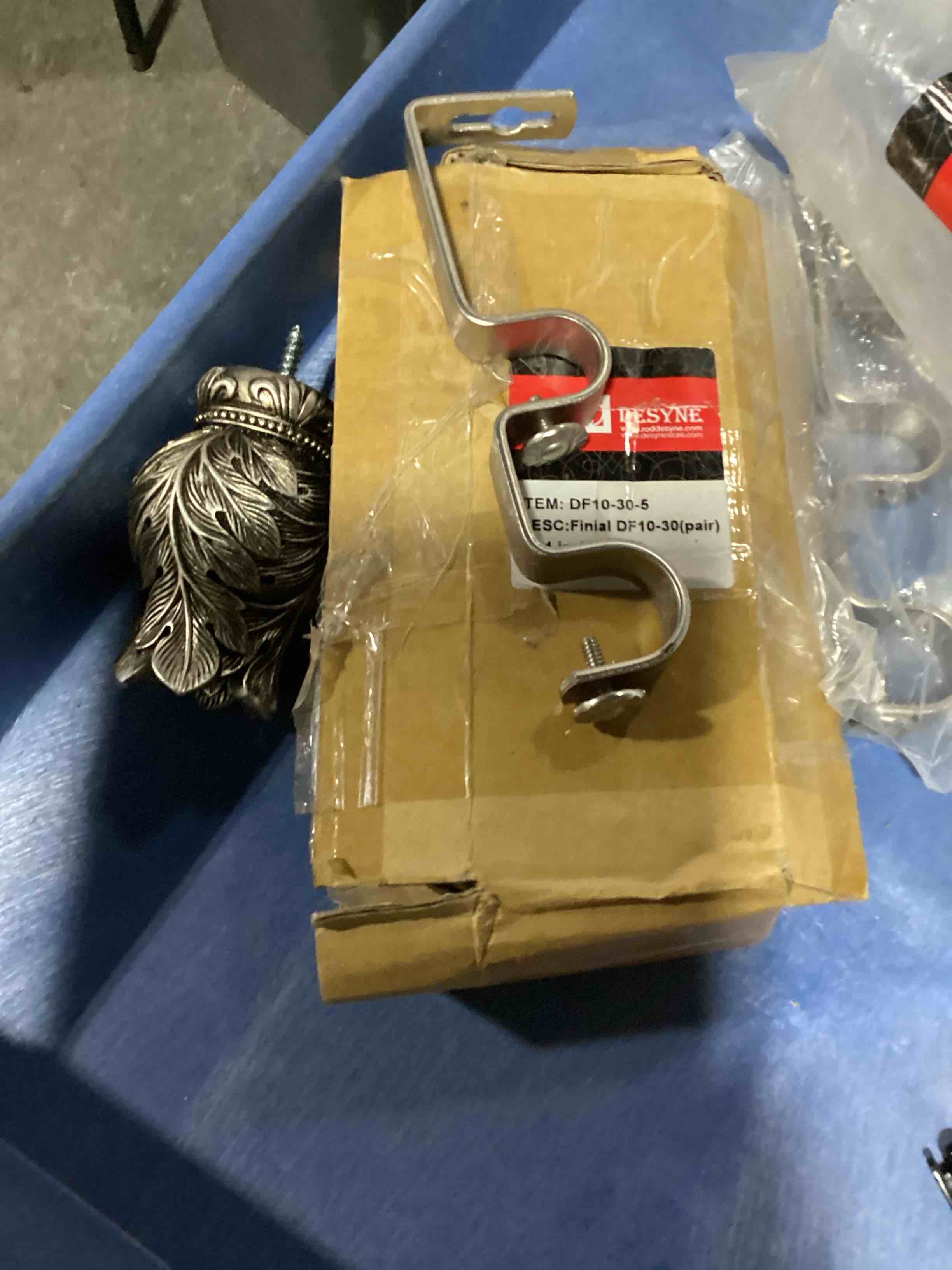 Condition photo showing As Is for rod desyne 100-30-995 1" verda curtain rod, 120-170 inch, satin nickel
