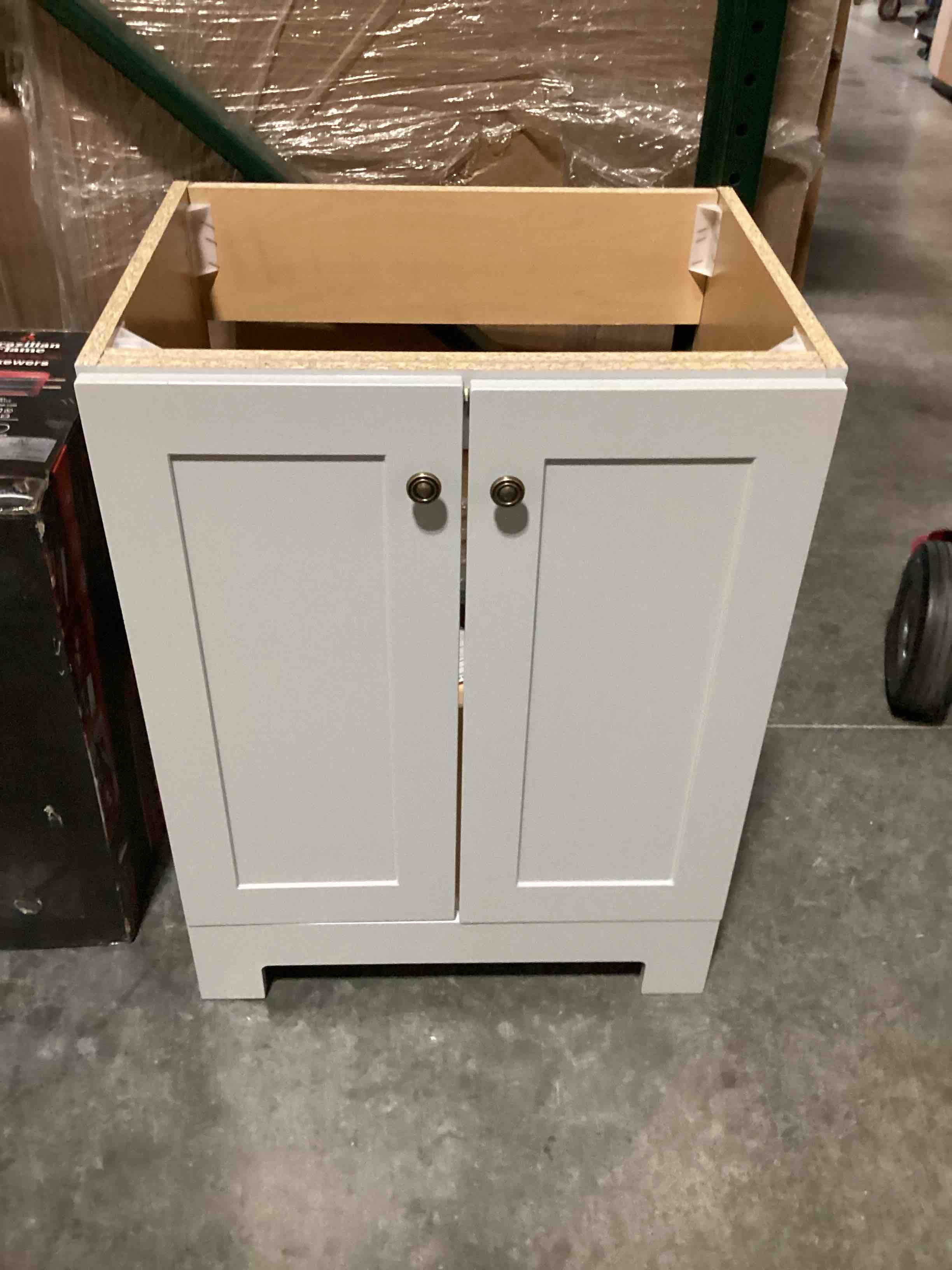 Condition photo showing Good Condition for 25 inch gray vanity base only