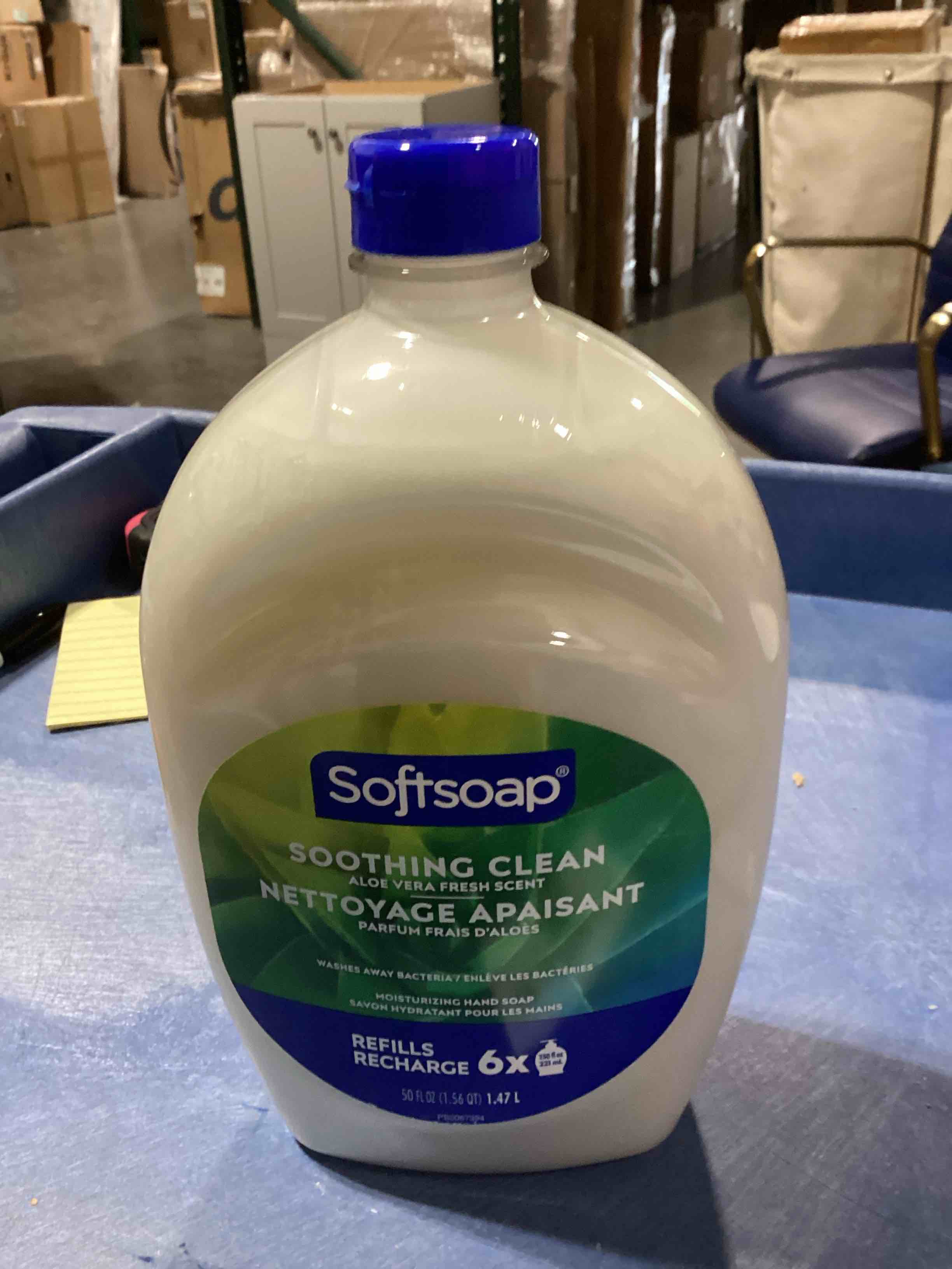 Condition photo showing Good Condition for softsoap liquid hand soap refill  soothing clean  aloe vera fresh scent  50 oz