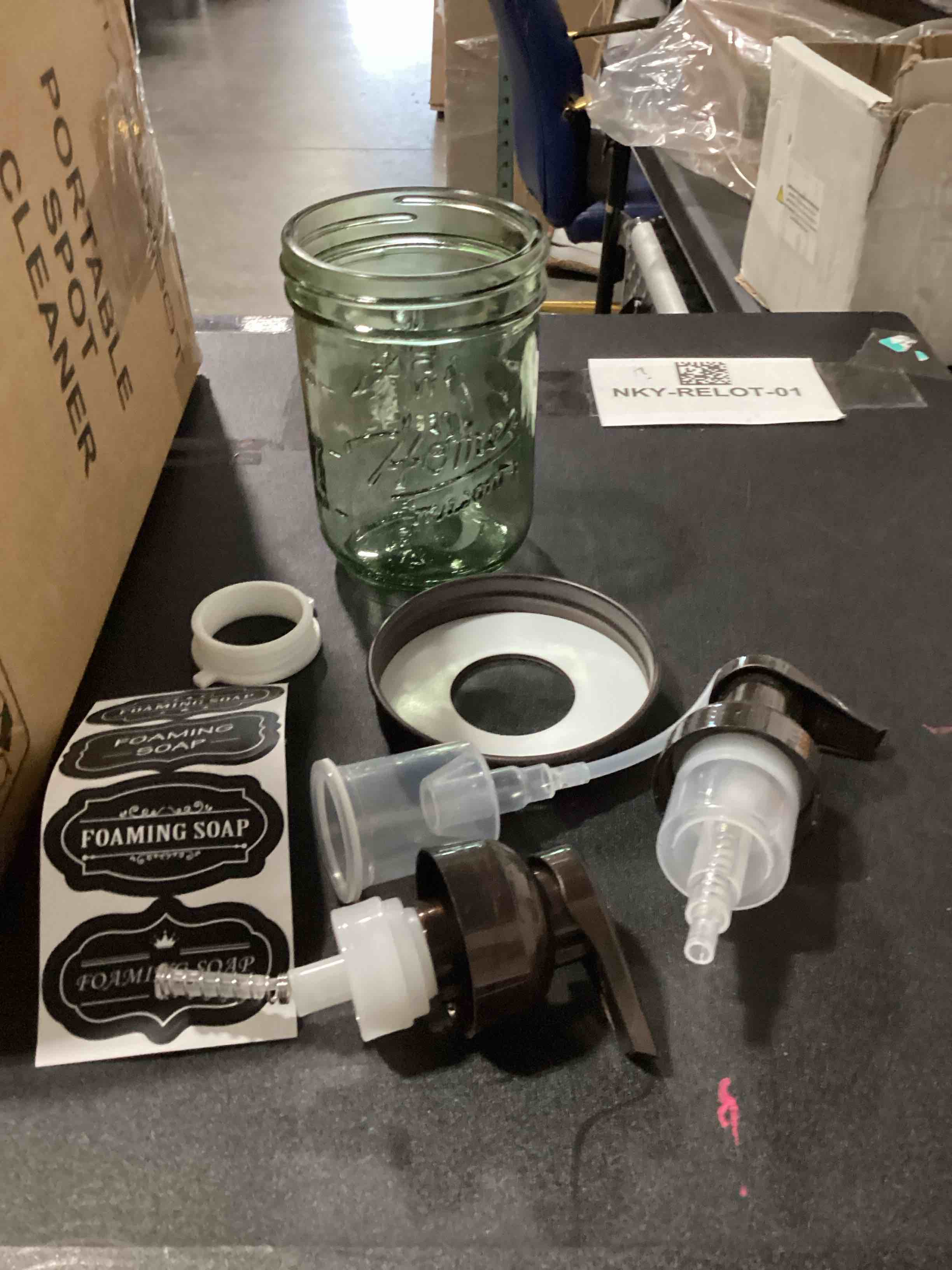Condition photo showing New/Like New for sheechung mason jar foaming soap dispenser, stainless steel lid, bpa free pump, green glass foam hand soap dispenser, 16oz refillable liquid foam dispenser bottle, bathroom kitchen, dish soap-bronze wide mouth, bronze-1 pack