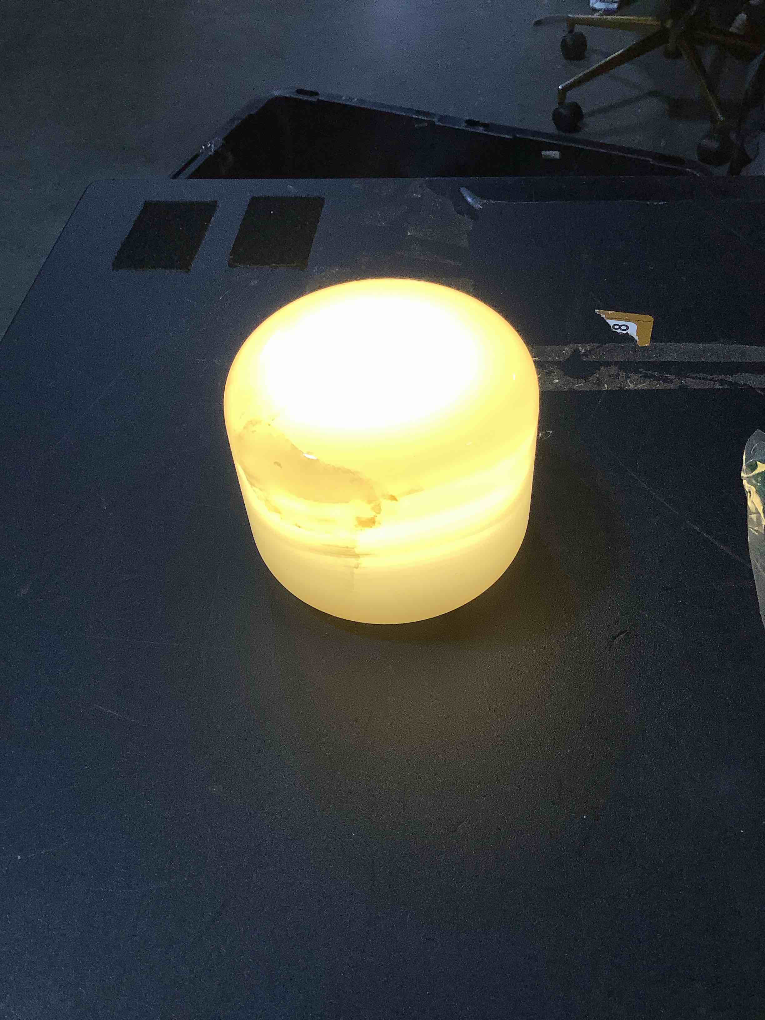 Condition photo showing Good Condition for marble lamp night light touch bedside table lamp for bedroom,type-c rechargeable small desk bedside small lamps,eye caring dimmable led ambient lamp (eastern jade glow) art deco