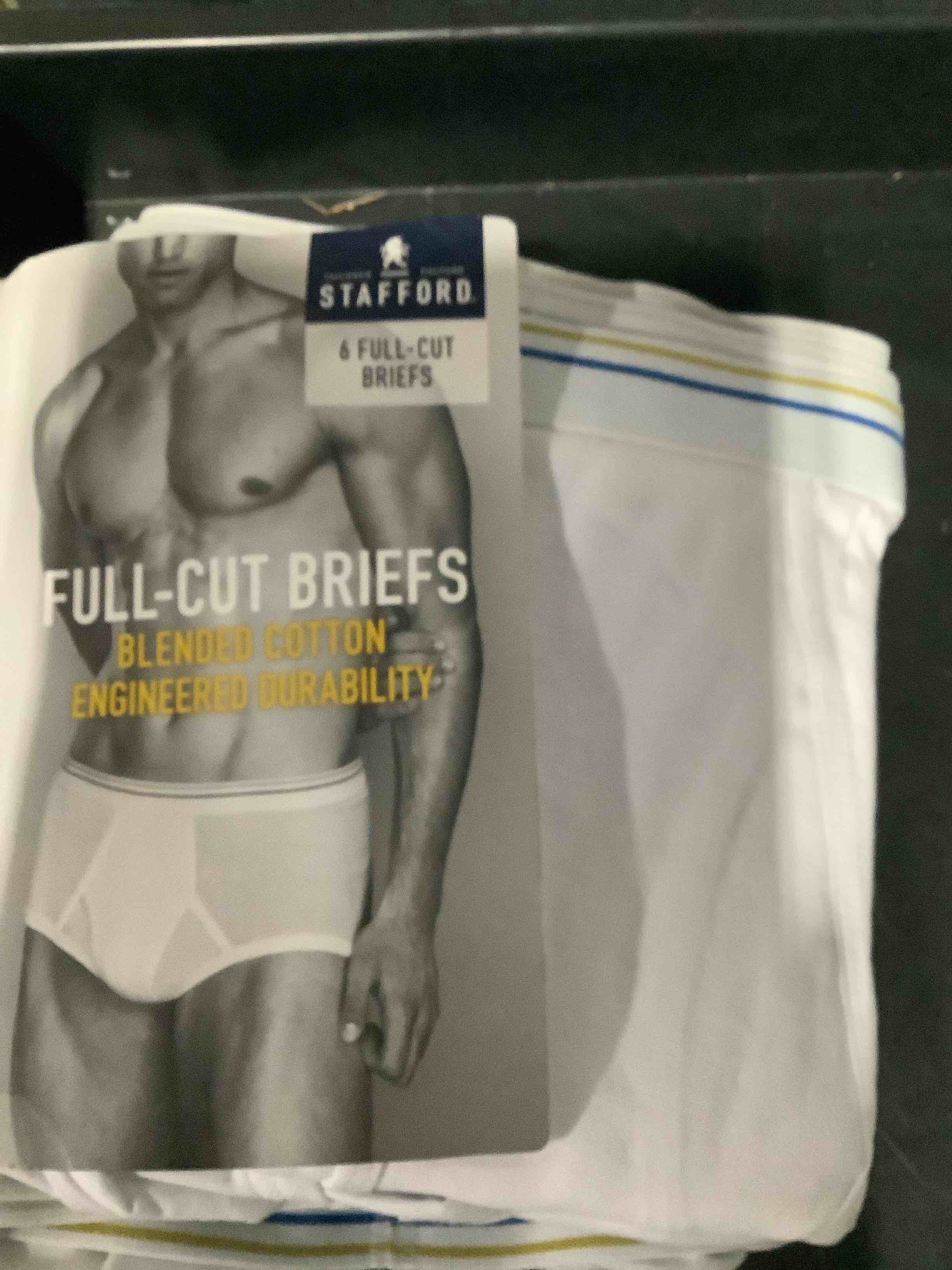 Condition photo showing New/Like New for stafford men’s full cut tag free briefs six pack size 2 xl
