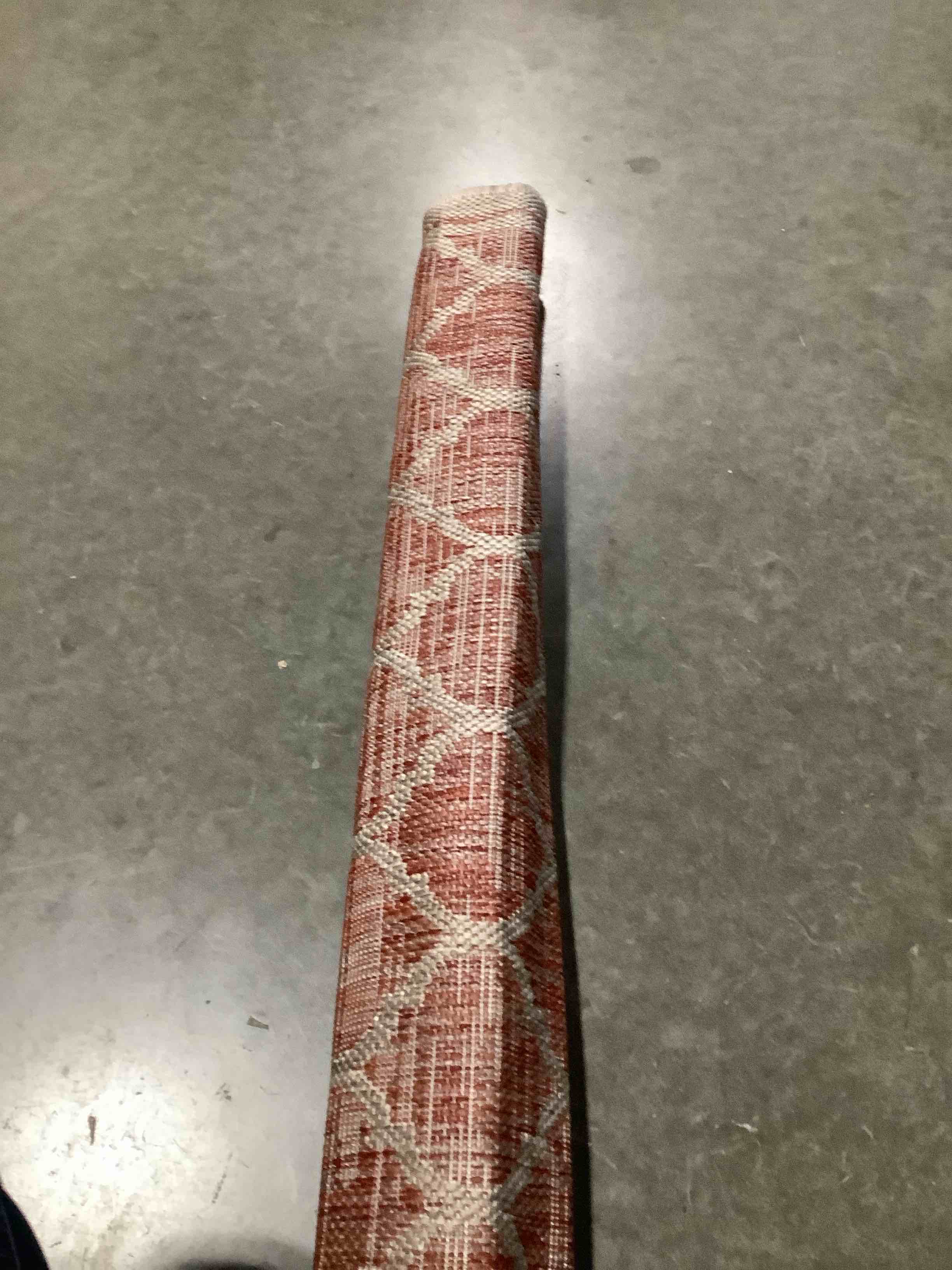Condition photo showing Good Condition for jonathan y moroccan trellis indoor outdoor square area rug 3x3 red/beige, trebol textured weave for backyard, patio, porch, easy-cleaning, high traffic, pet-friendly, non-shedding (smb109c-3sq)