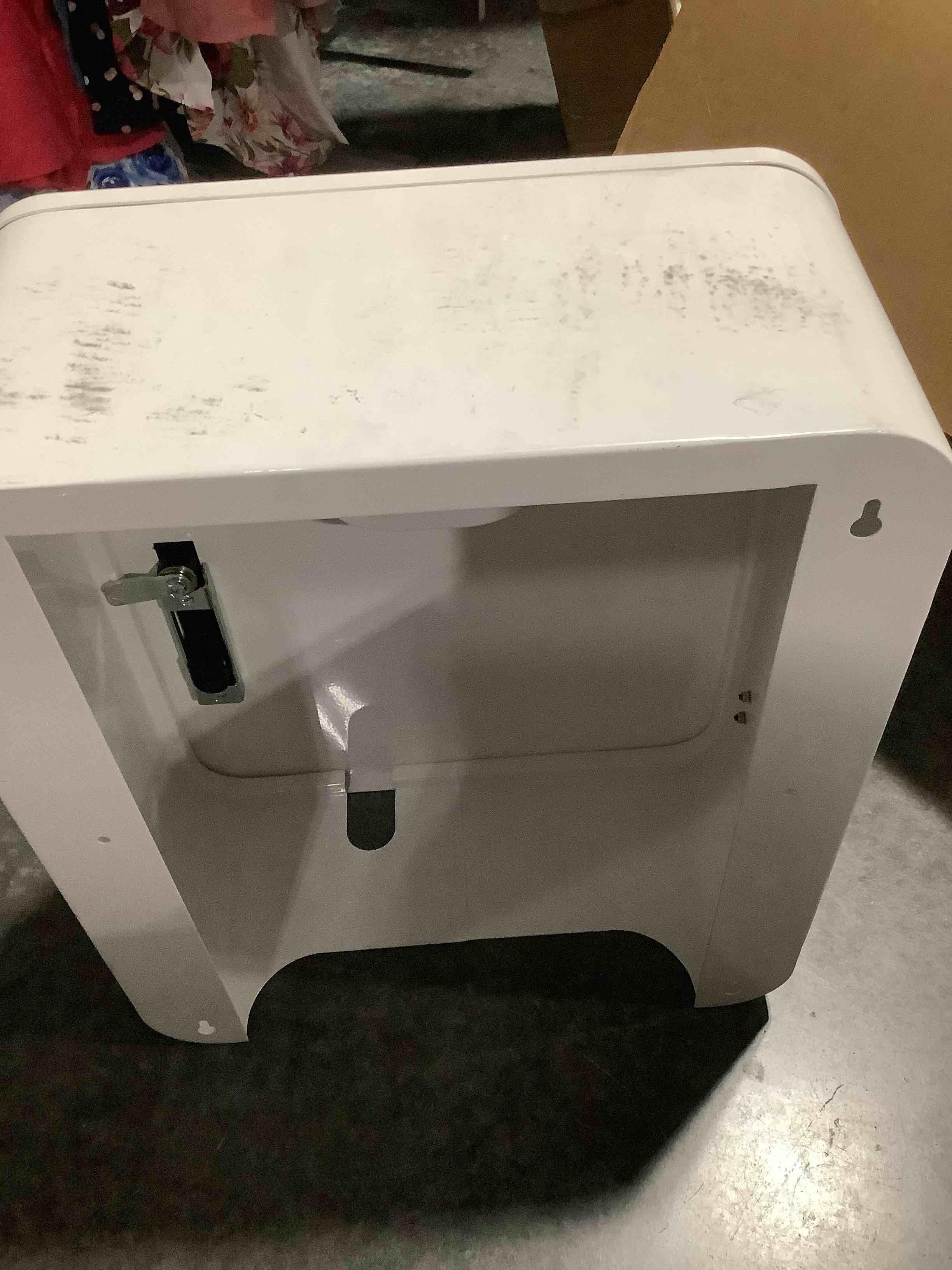 Condition photo showing As Is for similar product wall ev charger protective box, charging cable organizer with combination lock, 27.6'' x 20'' x 10'' charger holder box for outdoor, indoor, underground parking lots, garages, ballparks