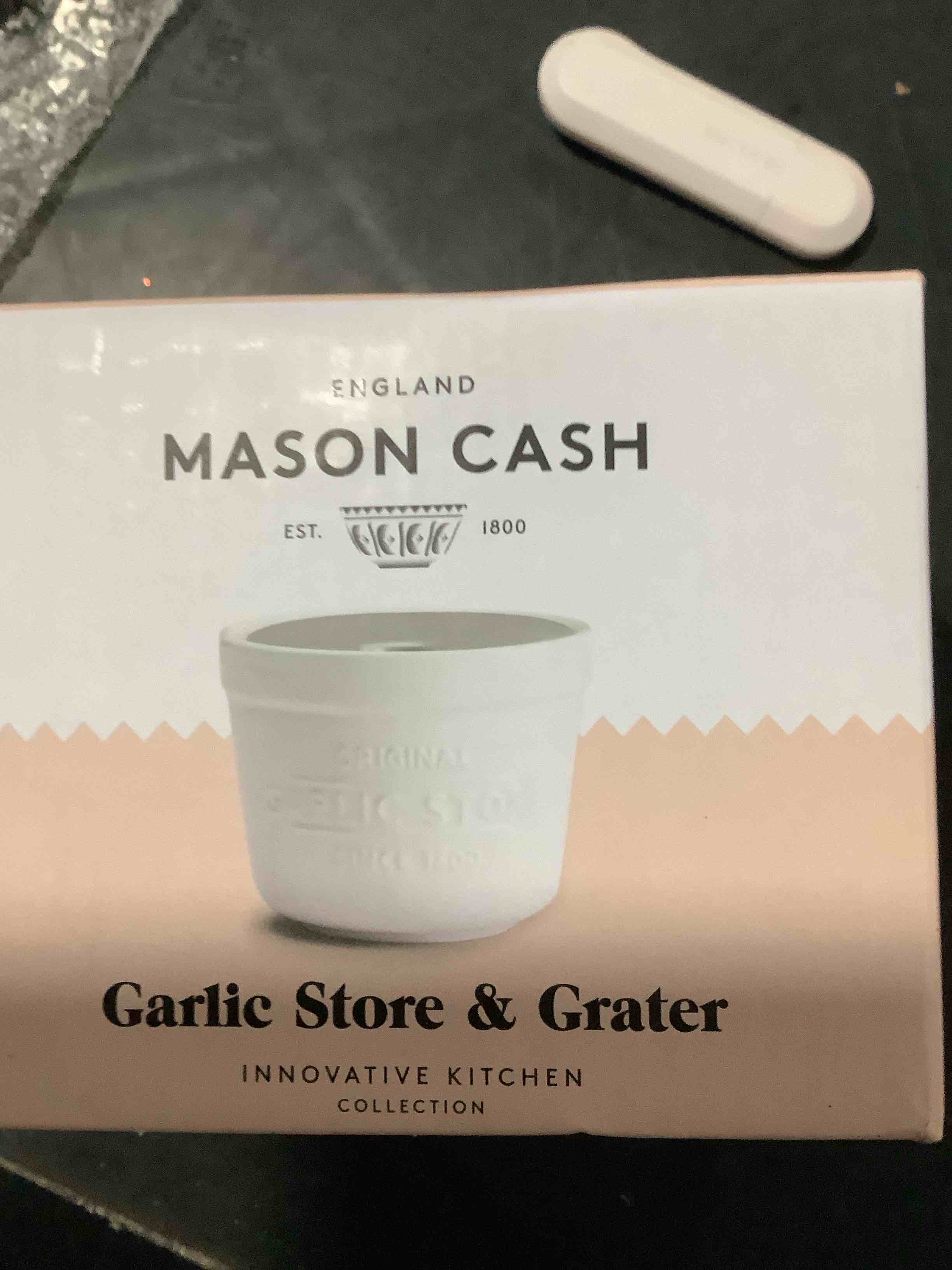 Condition photo showing As Is for mason cash | innovative kitchen garlic storage & grater 12.5cm
