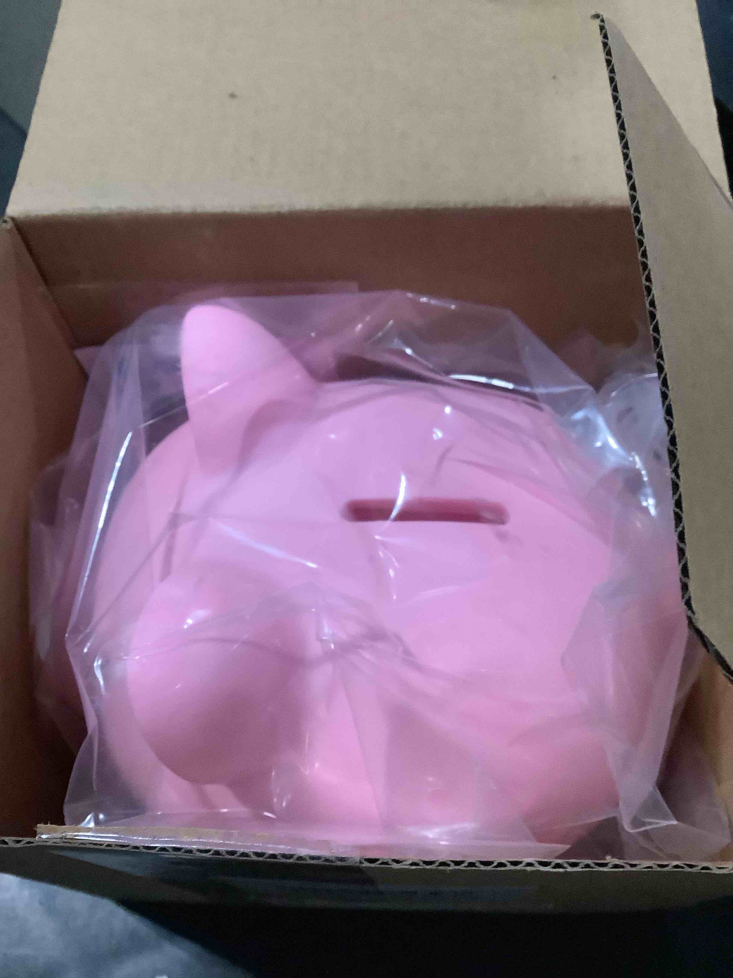 Condition photo showing New/Like New for pjdrllc piggy bank, unbreakable plastic money bank, coin bank for girls and boys, medium size piggy banks, practical gifts for birthday, easter, christmas (pink)