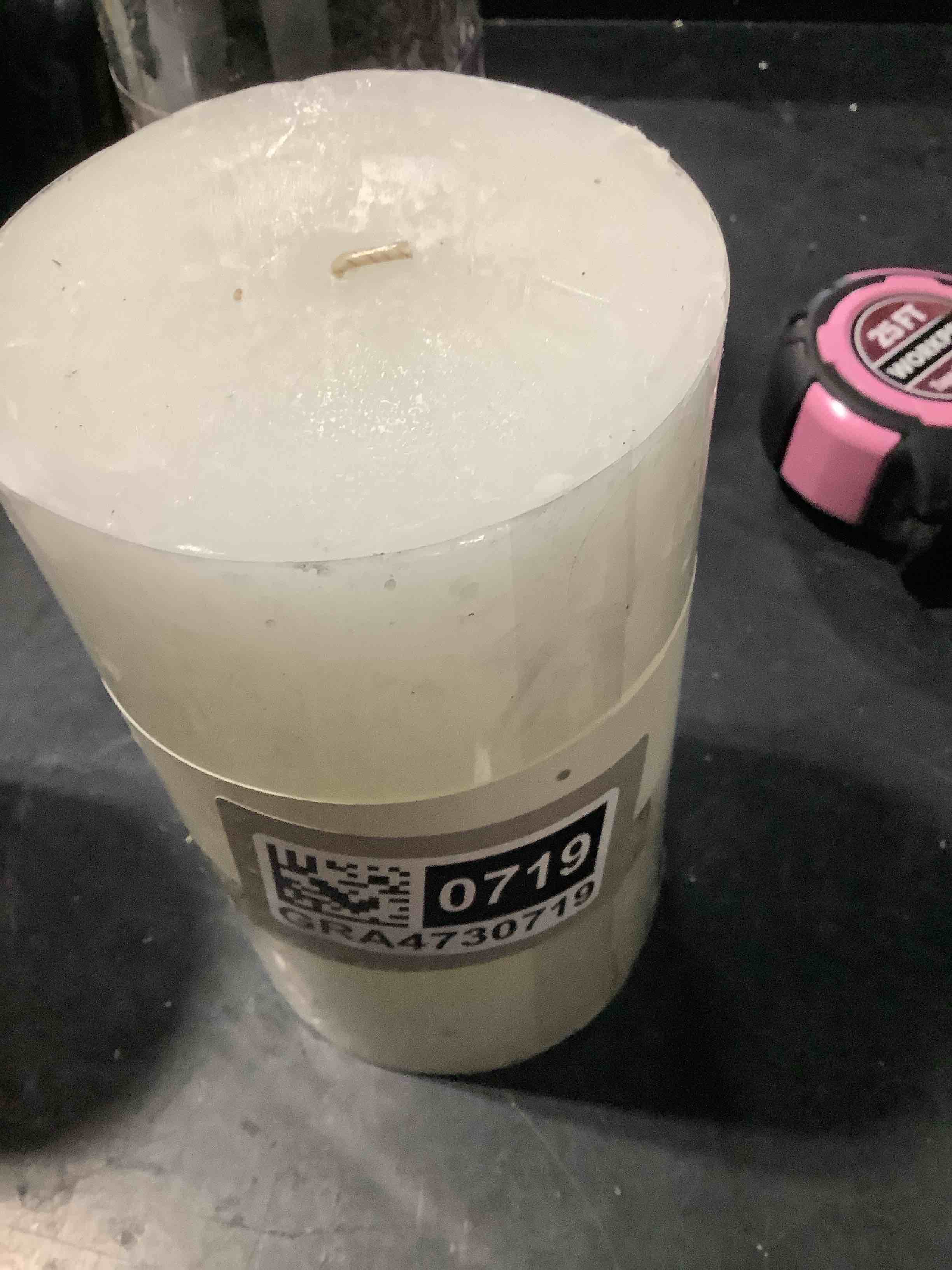 Condition photo showing New/Like New for 7" x 4" pillar candle soft cotton white - threshold™