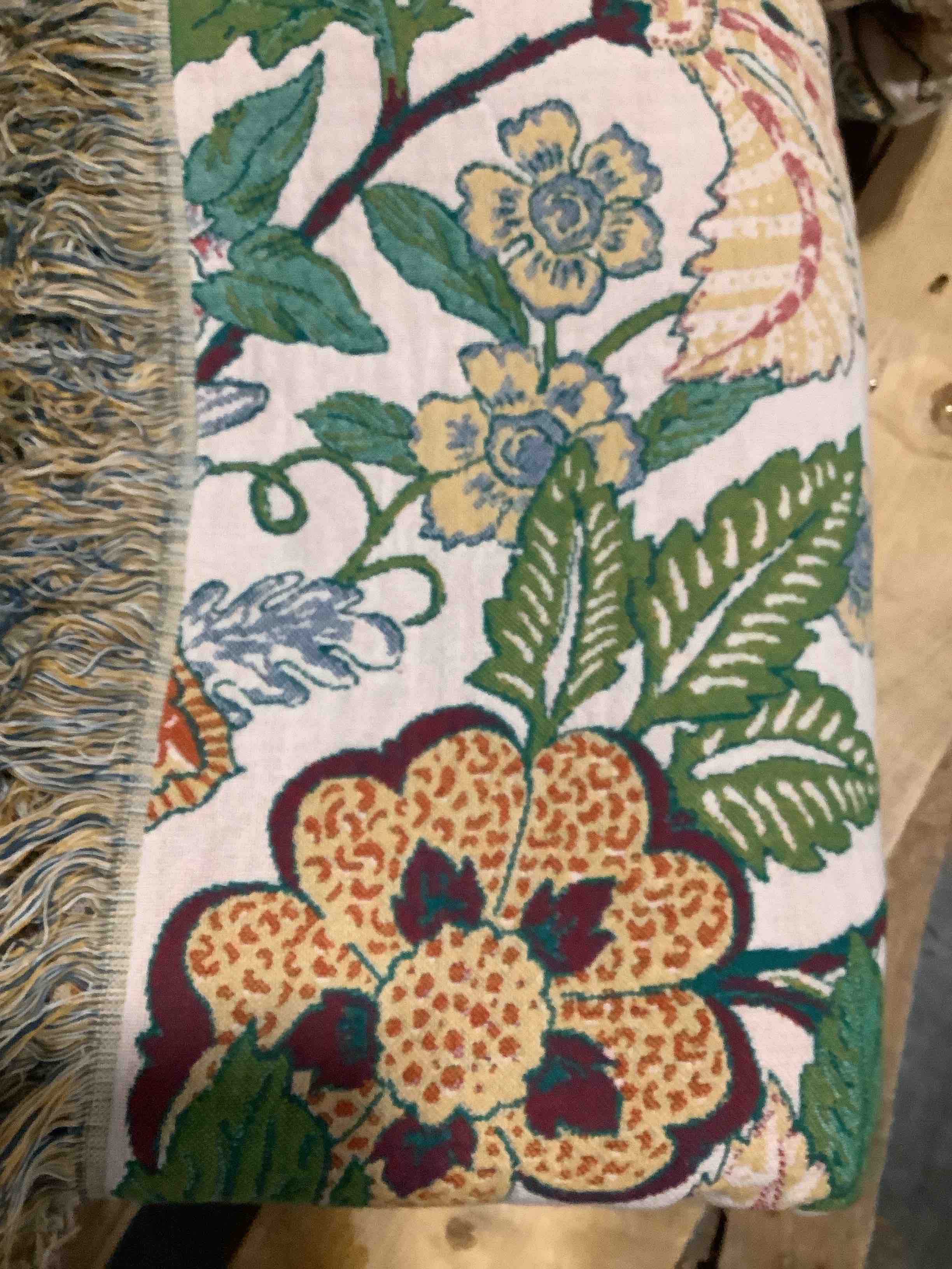 Condition photo showing New/Like New for similar product, please see bidfta photo floral rustic large boho throw blanket 90"x98" orange&sage green | 4-layer gauze breathable muslin blanket,soft lightweight all season quilt with fringe,multi-purpose blanket,ideal gift