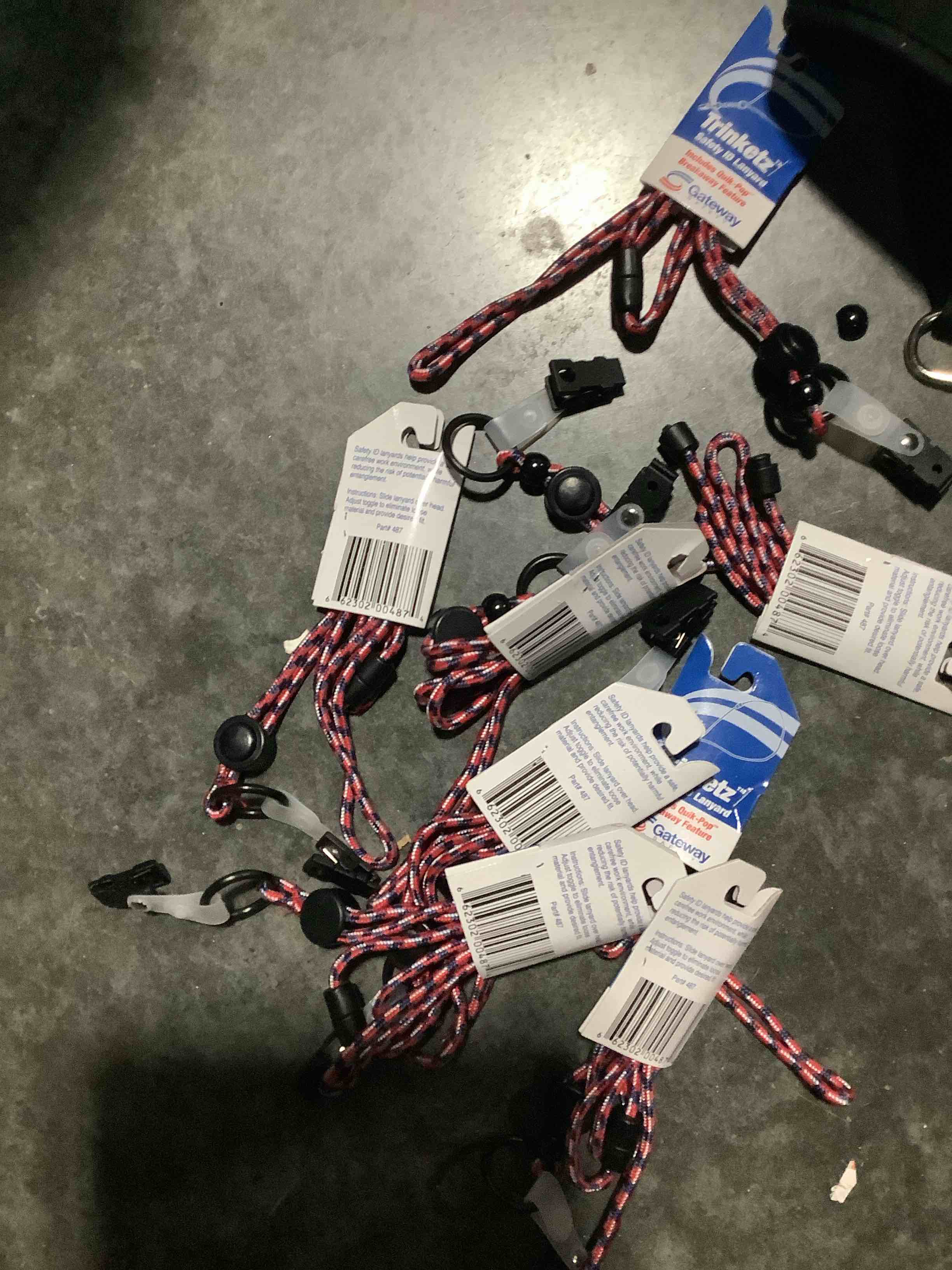 Condition photo showing As Is for similar product please see bidfta photos 9 pack breakaway lanyards for id badges with retractable holder, black | breakaway safety clasp, retractable badge reel, for id cards and keys, black, 9 pack