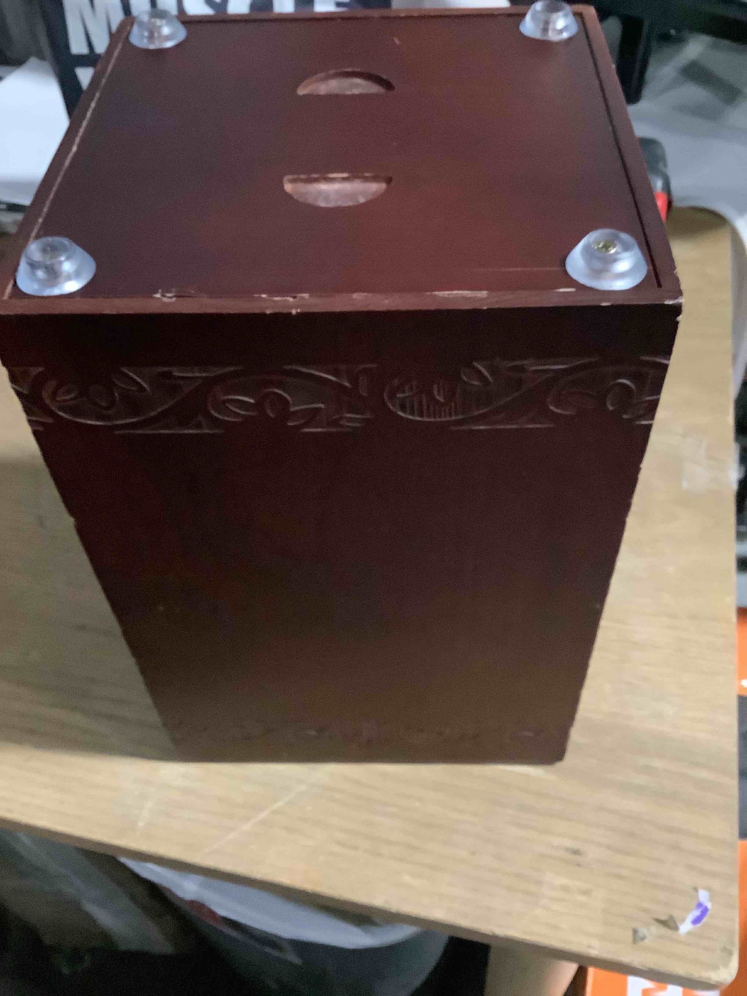 Condition photo showing Good Condition for handmade rosewood urn for human ashes | tree of life wooden urns hand-crafted - funeral cremation urn for ashes (heart tree, medium - 150 cu/in)