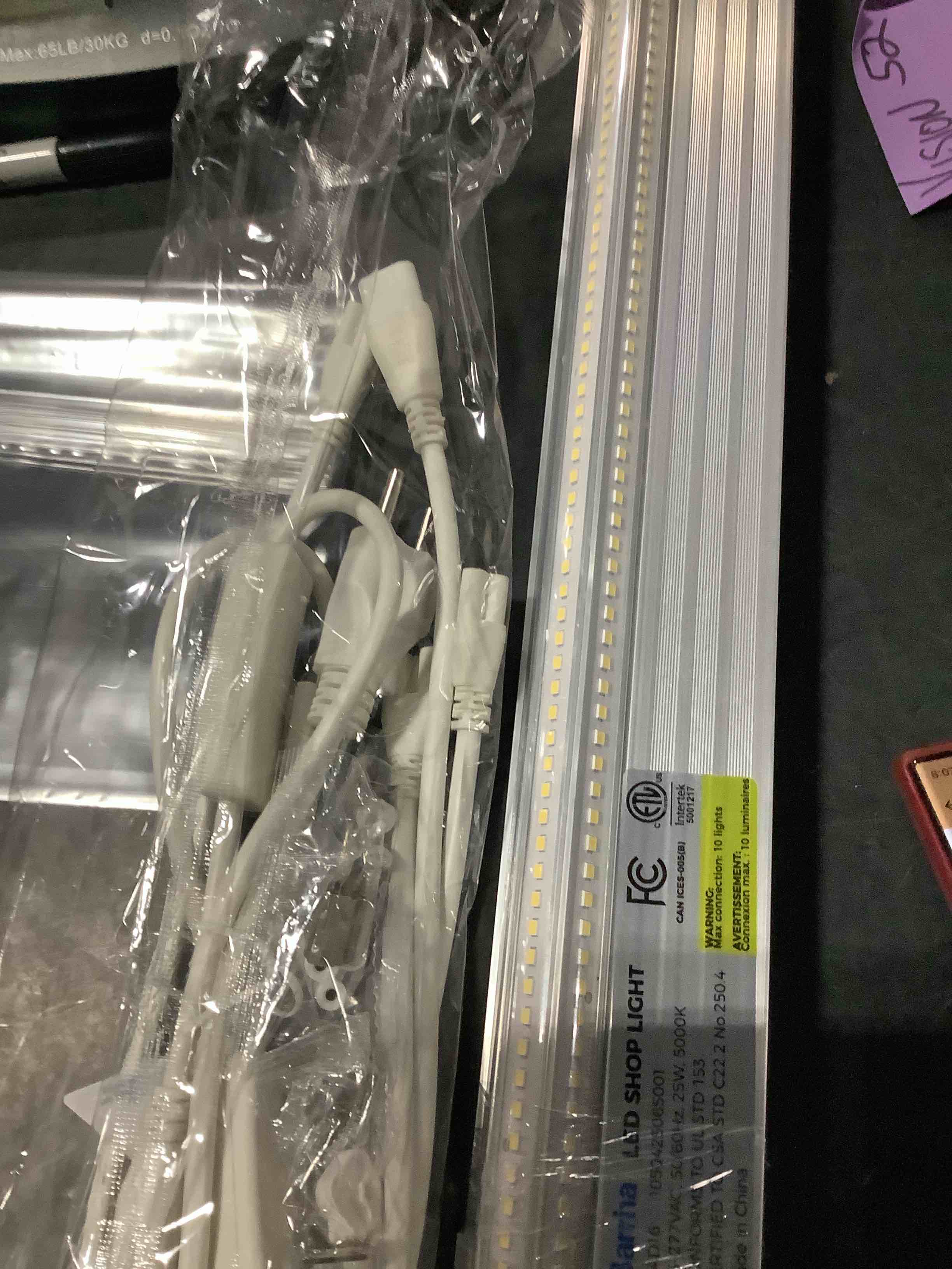 Condition photo showing Good Condition for barrina t8 led shop lights 1.5ft, 25w 3450lm 5000k, 2 pack high output tube | 1.5 foot light bar for workbench workshop and garage, daylight white, ceiling mount, linkable to 10, aluminum, v shape