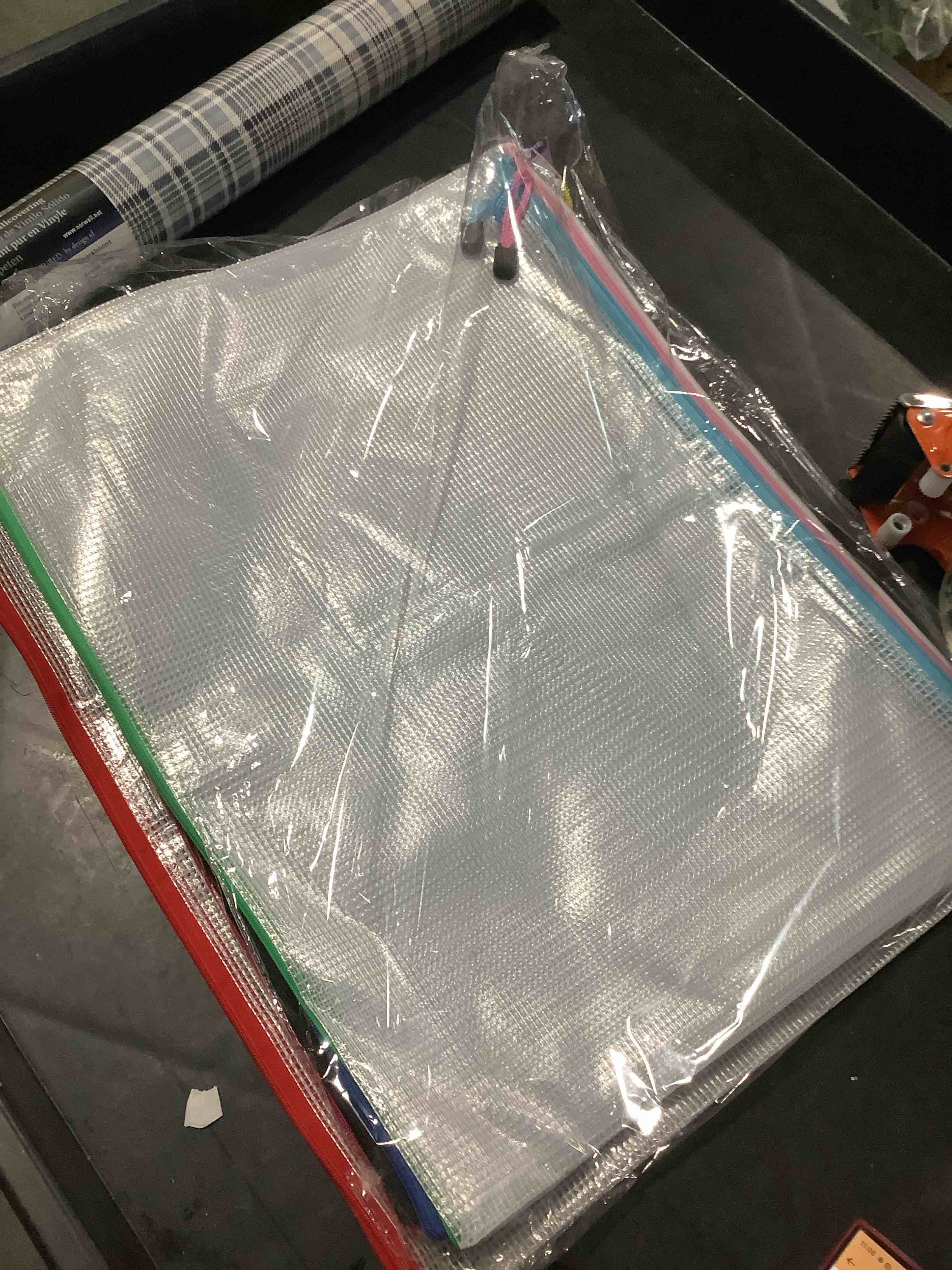 Condition photo showing New/Like New for umriox zipper pouch, 16.9x12.4 in (12 colors, 12 packs), extra large zipper bags, waterproof bags for office supplies, puzzles, board game storage & cross stitch projects