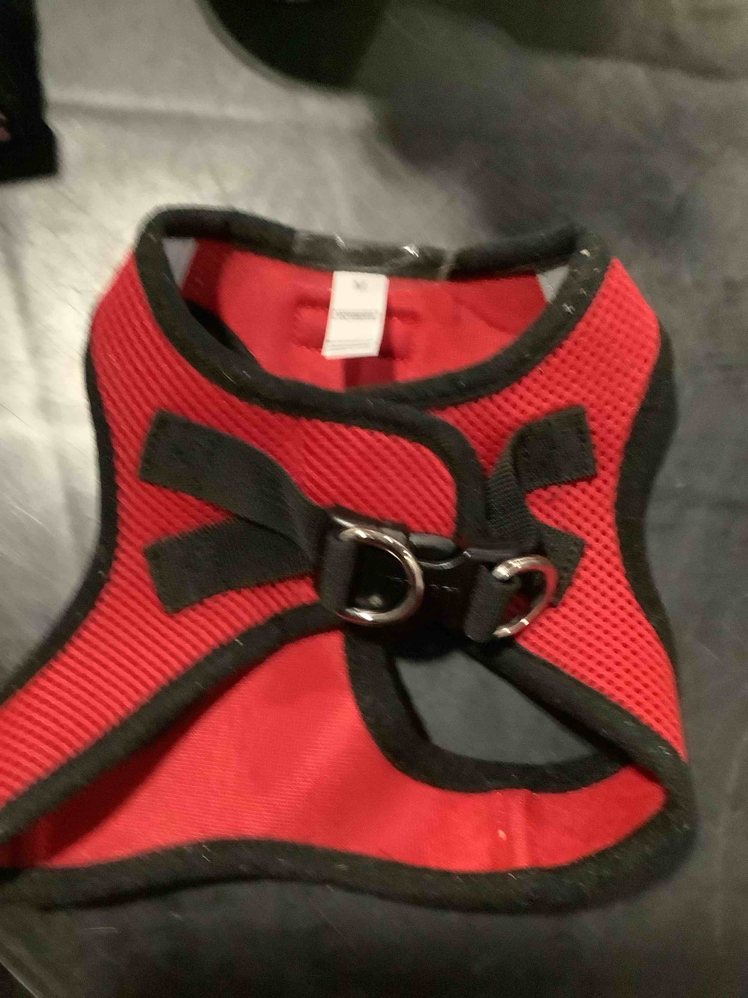 Condition photo showing New/Like New for voyager step-in air dog vest harness - red, medium | 16 - 18" in chest, reflective bands, all weather breathable air mesh, cats compatible, lightweight, fast drying