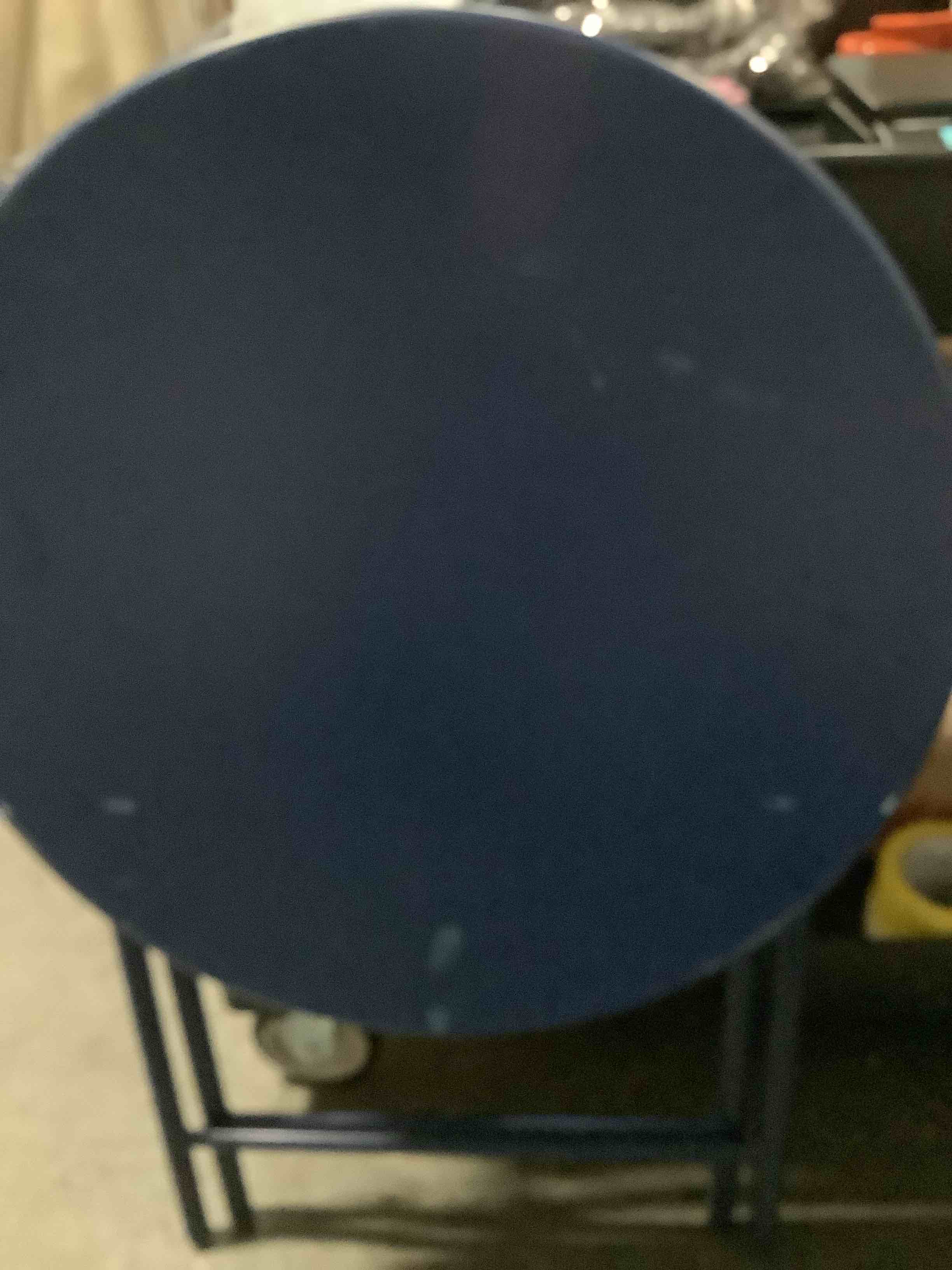 Condition photo showing Good Condition for metal round open weave bistro patio end table navy blue - threshold™ cosmetic issues