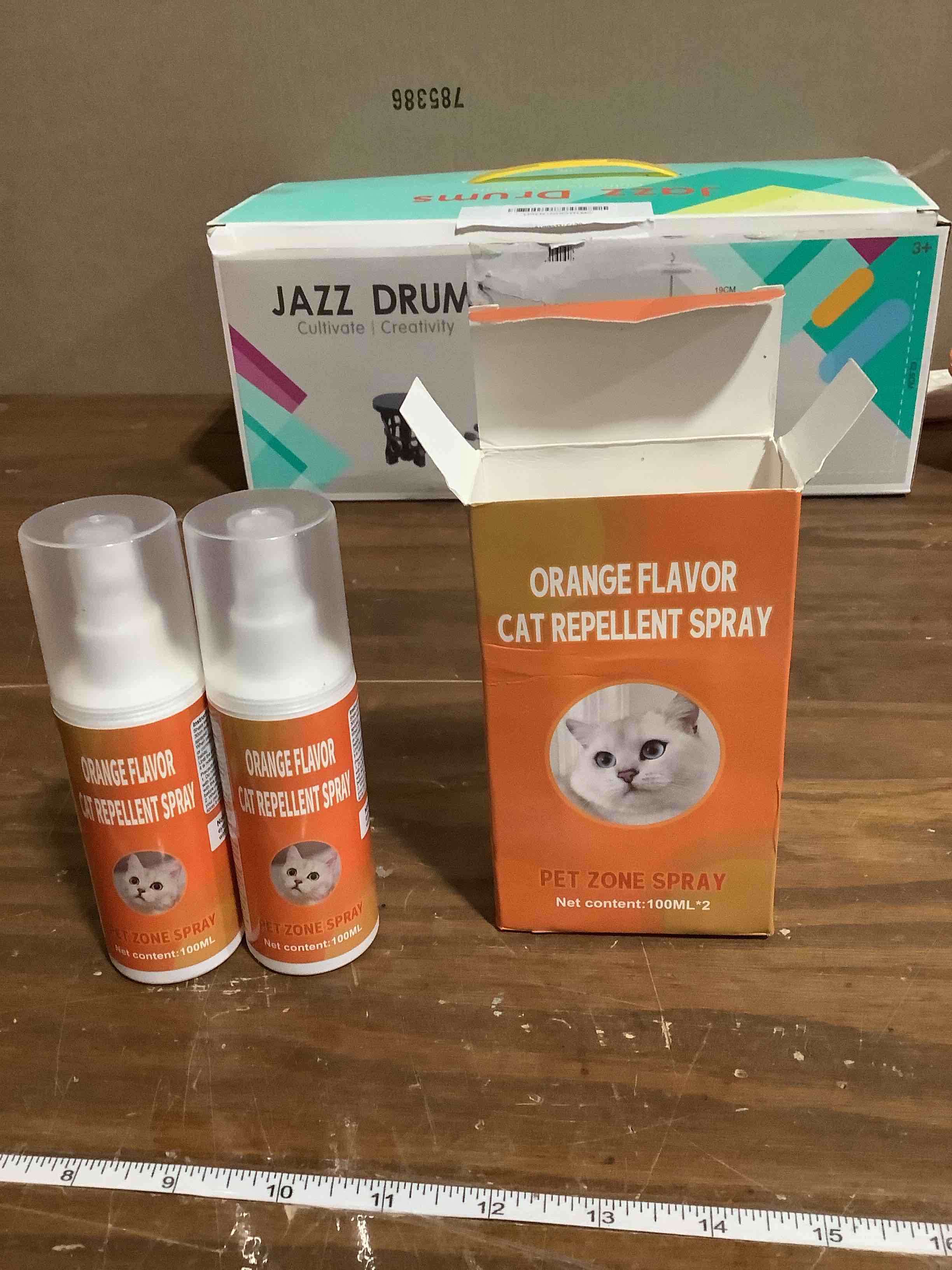 Condition photo showing Good Condition for Cat Deterrent Spray - Safe Indoor & Outdoor Deterrent for Furniture Protection, Effective Training Aid with Natural Ingredients - Non-Toxic Anti-Scratch Formula for Cats and Kittens - 2 Pack Orange
