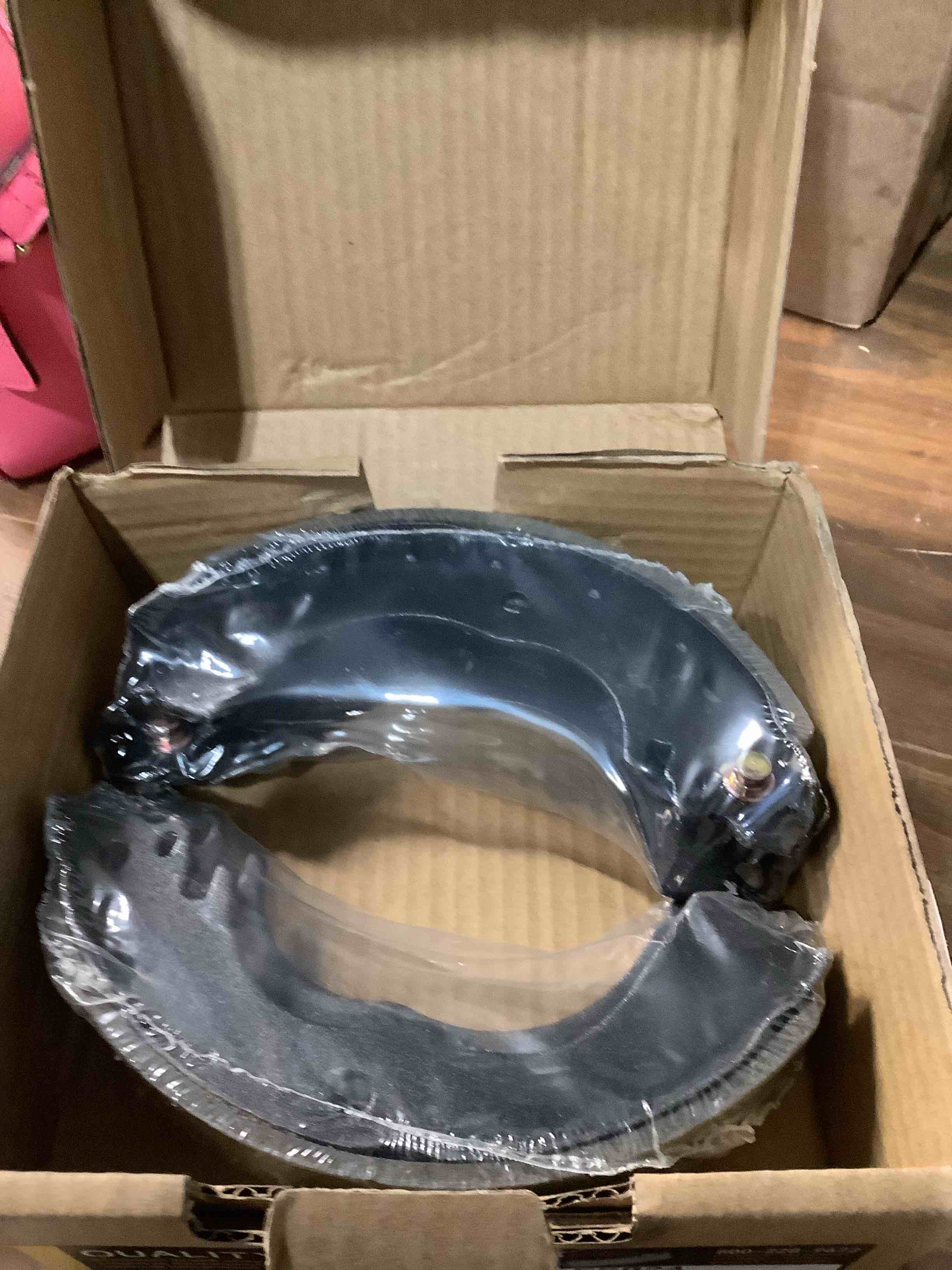 Condition photo showing New/Like New for QUALITY-BUILT Rear Drum Brake Shoes FS924 Compatible with 2007-2017 Nissan (Tiida, Versa (1.8L, L4)); 2008-2023 Mitsubishi (i-MiEV, Lancer, Mirage, Mirage G4); 2015-2019 Dodge Attitude