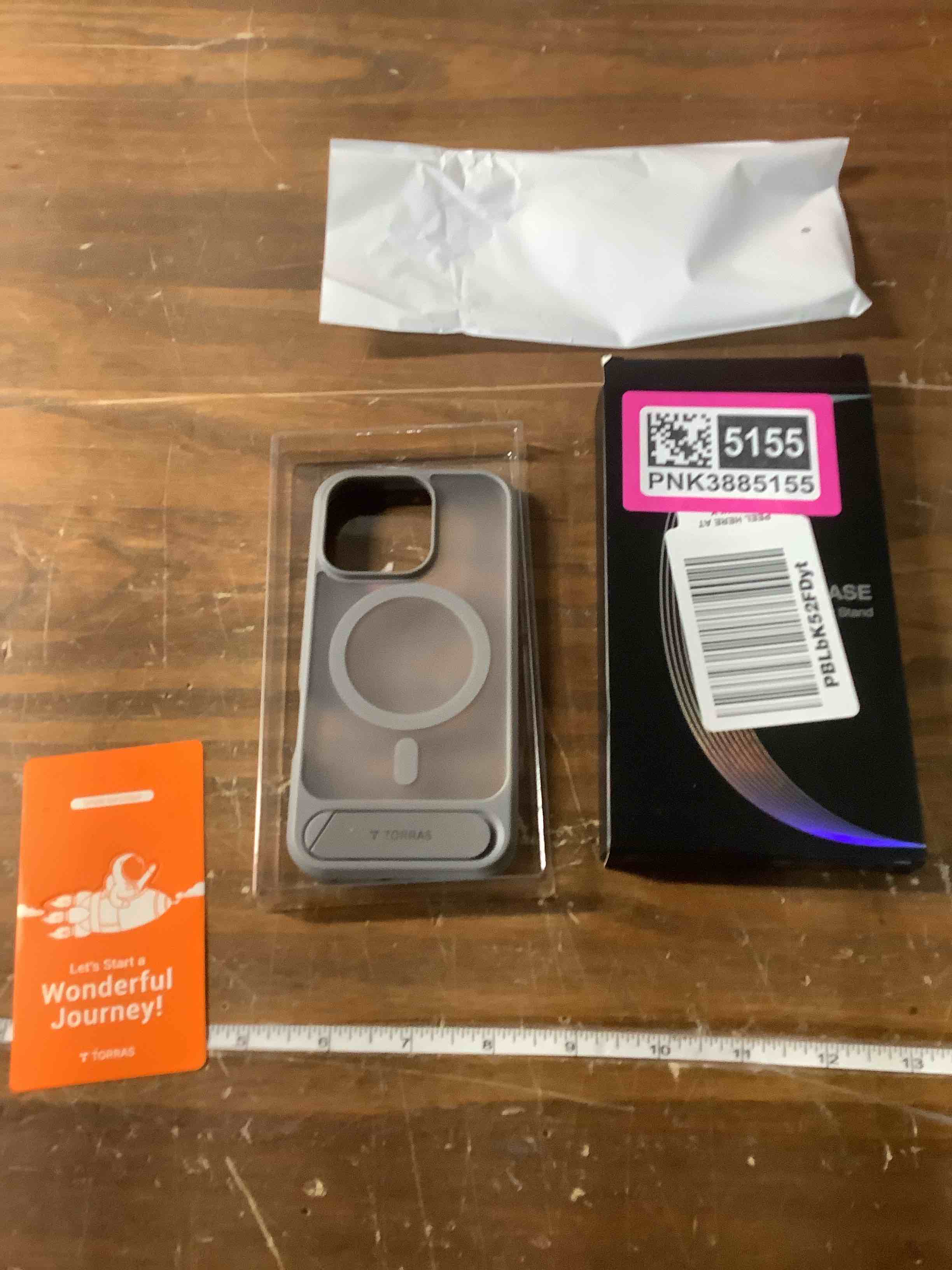 Condition photo showing Good Condition for TORRAS Strong Magnetic & Seamless Stand for iPhone 16 Pro Case, Fit for MagSafe, Military Grade Drop Tested Adjustable Kickstand Protective Slim Case for iPhone 16 Pro 6.3", Natural Titanium,Deep Gray Gray for iPhone 16 Pro 6.3"