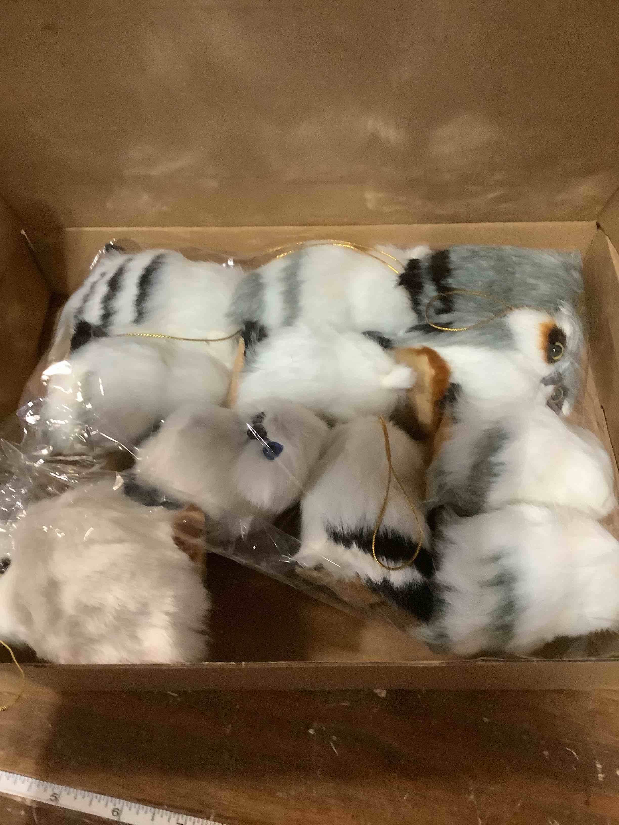 Condition photo showing Good Condition for Sratte Christmas Owl Ornament Furry Owl Ornaments Cute Hanging Animal Decoration for Christmas Tree Carnival Party(White,12 Pcs) White 12