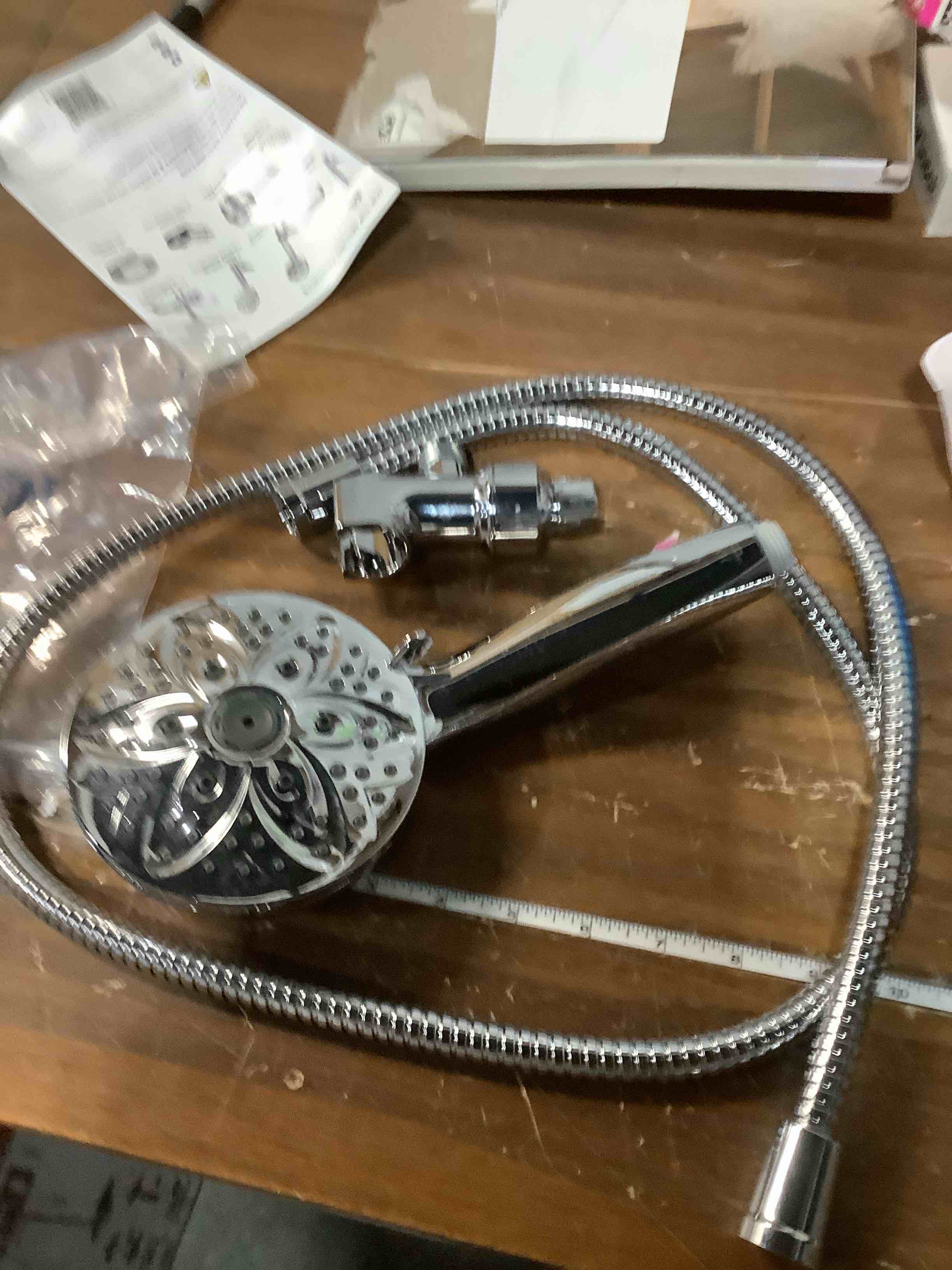 Condition photo showing Good Condition for 6-Setting Shower Head with Handheld, JDO High Pressure Hand held Shower Head, 4.7 Inch Chrome Detachable Showerhead Set with 59 Inch Stainless Steel Hose and Adjustable Showerhead Holder 6 Modes Chrome