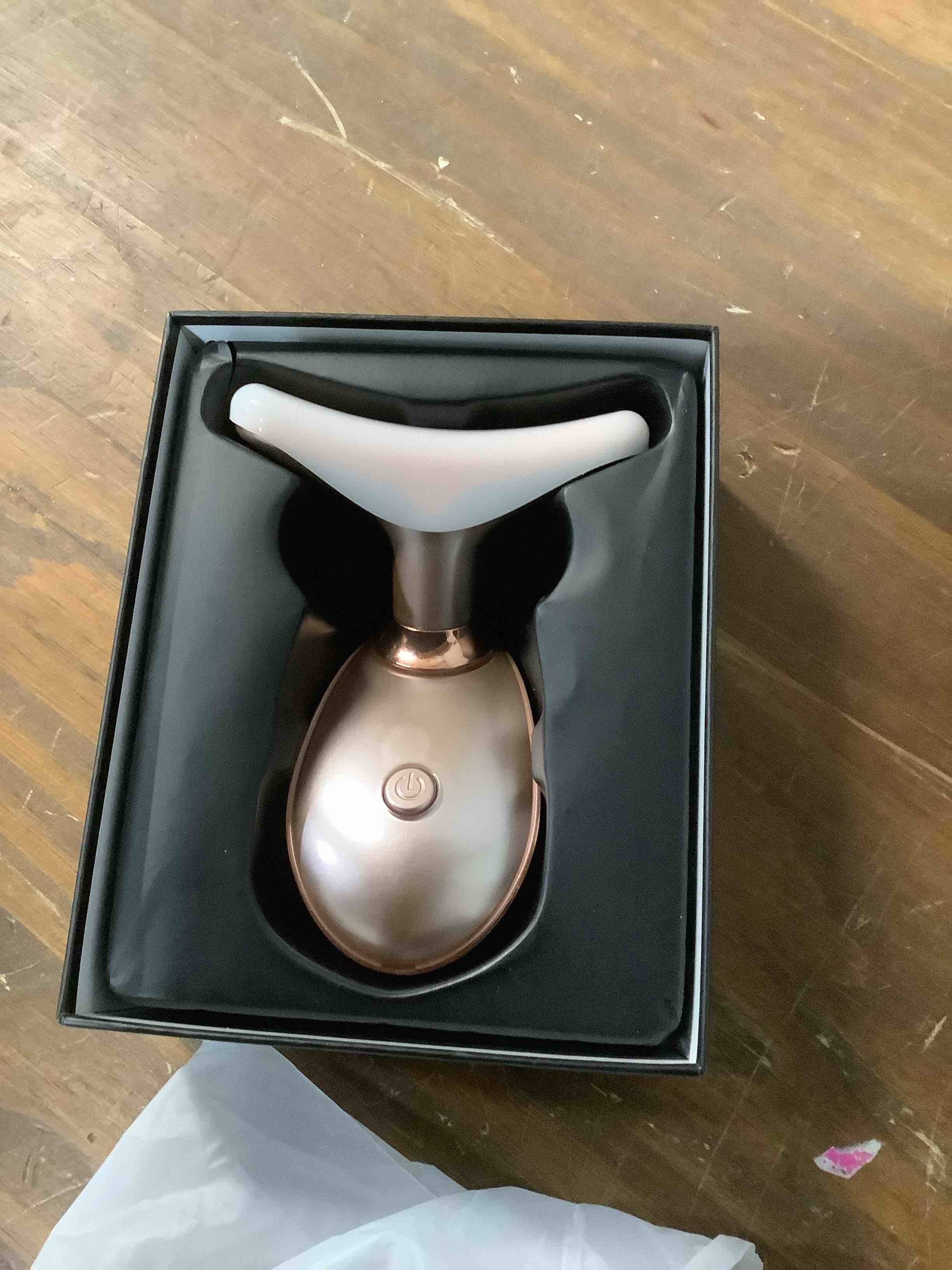 Condition photo showing Good Condition for 7 Color Face and Neck Massager Light Therapy, Red Light Based Facial Massager for Skin Care, Firming, Smoothing (Rose Golden)